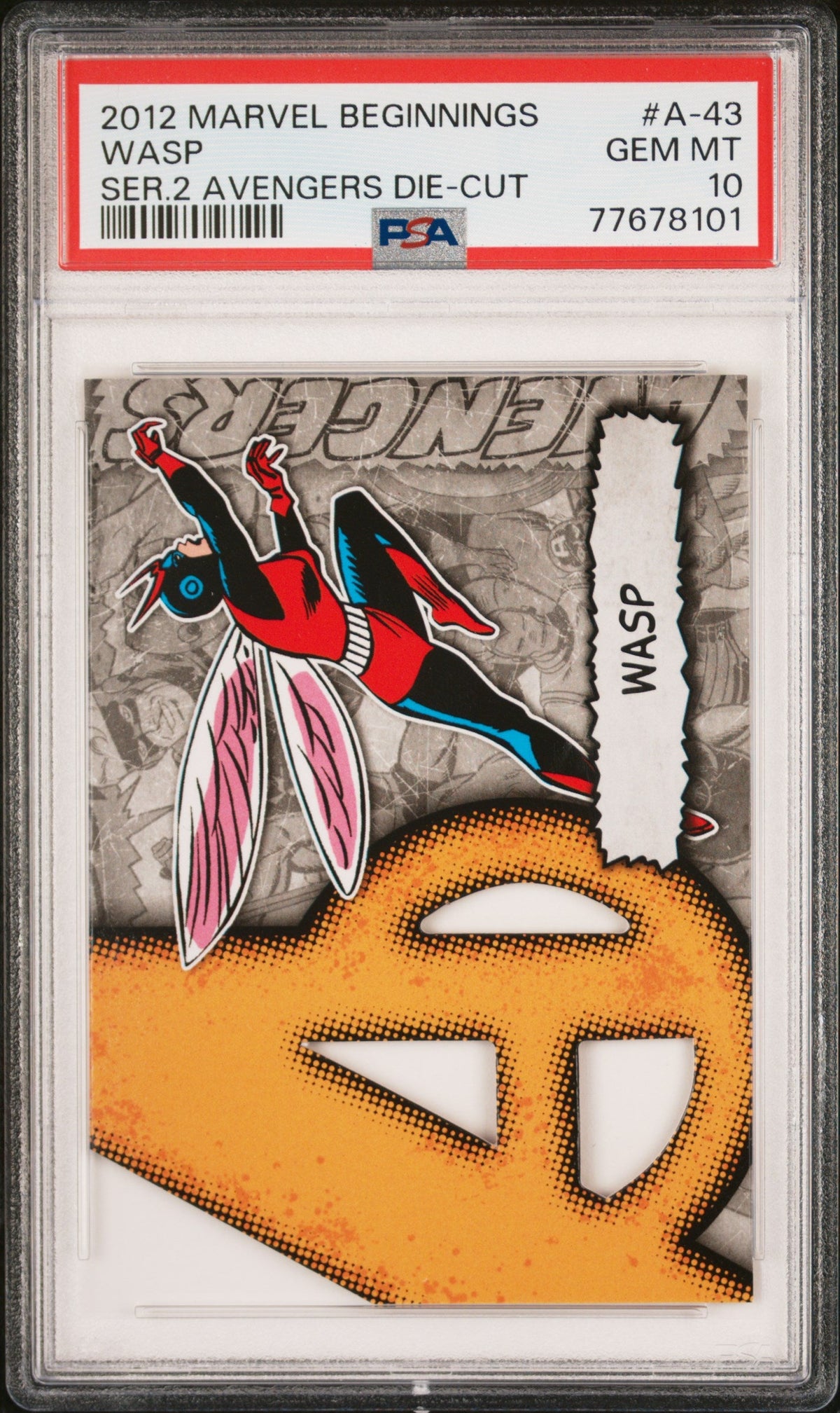 2012 MARVEL BEGINNINGS SERIES 2 AVENGERS DIE-CUT WASP #A-43 - PSA 10