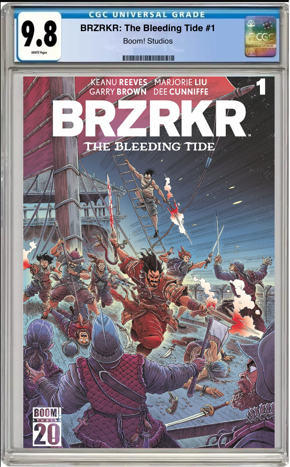 Comic book cover of BRZRKR: The Bleeding Tide #1 Cover K with CGC grading label.