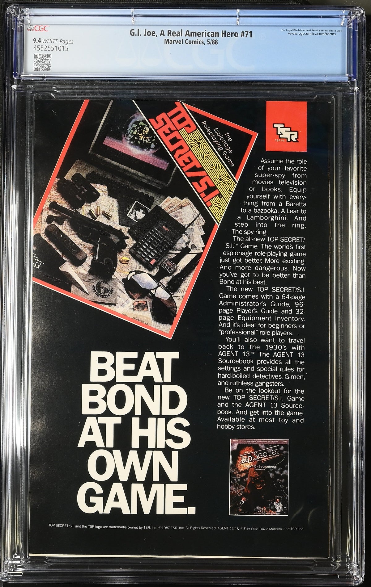 G.I. Joe, A Real American Hero #71 (5/88) Graded CGC 9.4