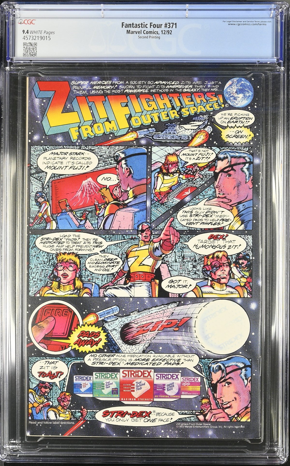 Fantastic Four #371 (12/92) Graded CGC 9.4 Second Printing