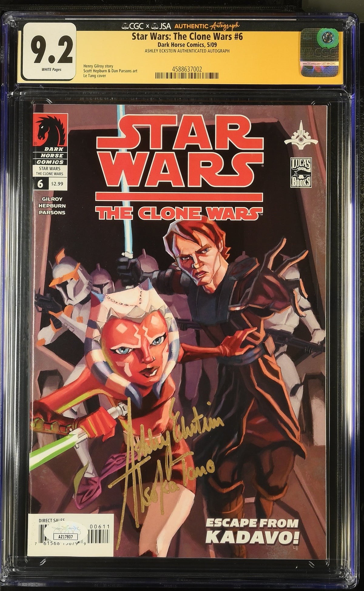 Star Wars: The Clone Wars #6 Signed by Ashley Eckstein Graded CGC 9.2