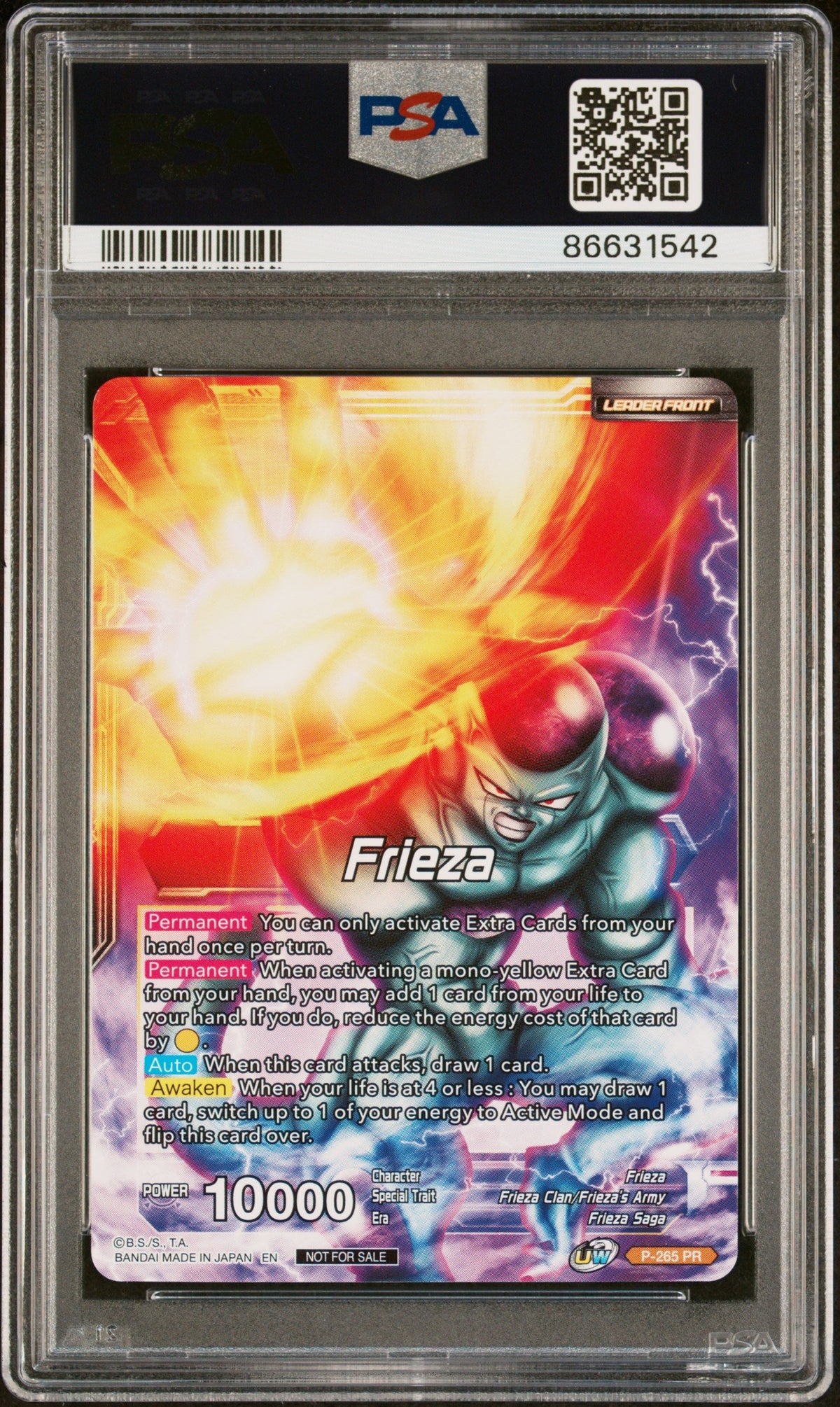 2021 DRAGON BALL SUPER UNISON WARRIOR  MCH FRIEZA, RSC MNRCH #P-265 - PSA 10