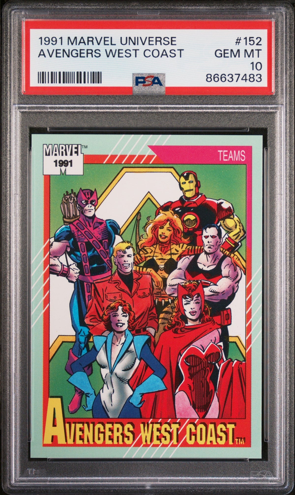 1991 MARVEL UNIVERSE AVENGERS WEST COAST  #152 - PSA 10