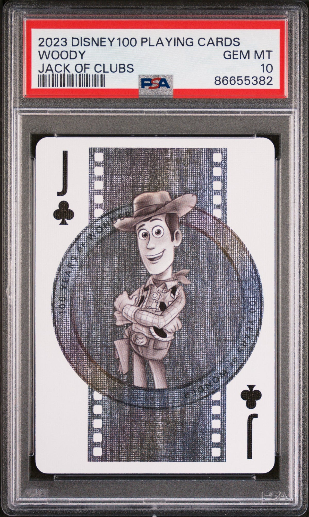 2023 DISNEY 100 PLAYING CARDS WOODY JACK OF CLUBS PSA 10