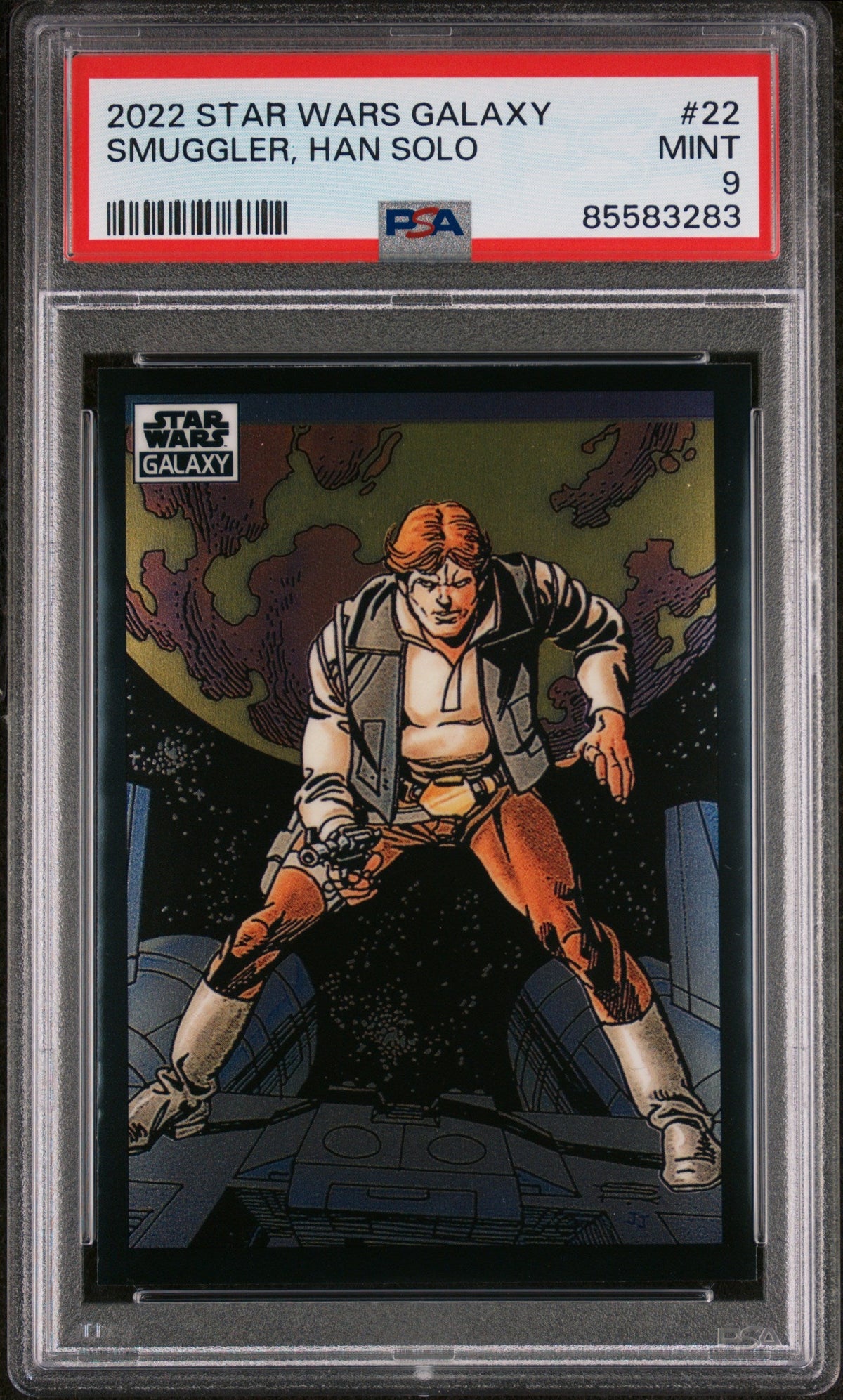 2022 TOPPS CHROME STAR WARS GALAXY SMUGGLER, HAN SOLO  #22 - PSA 9