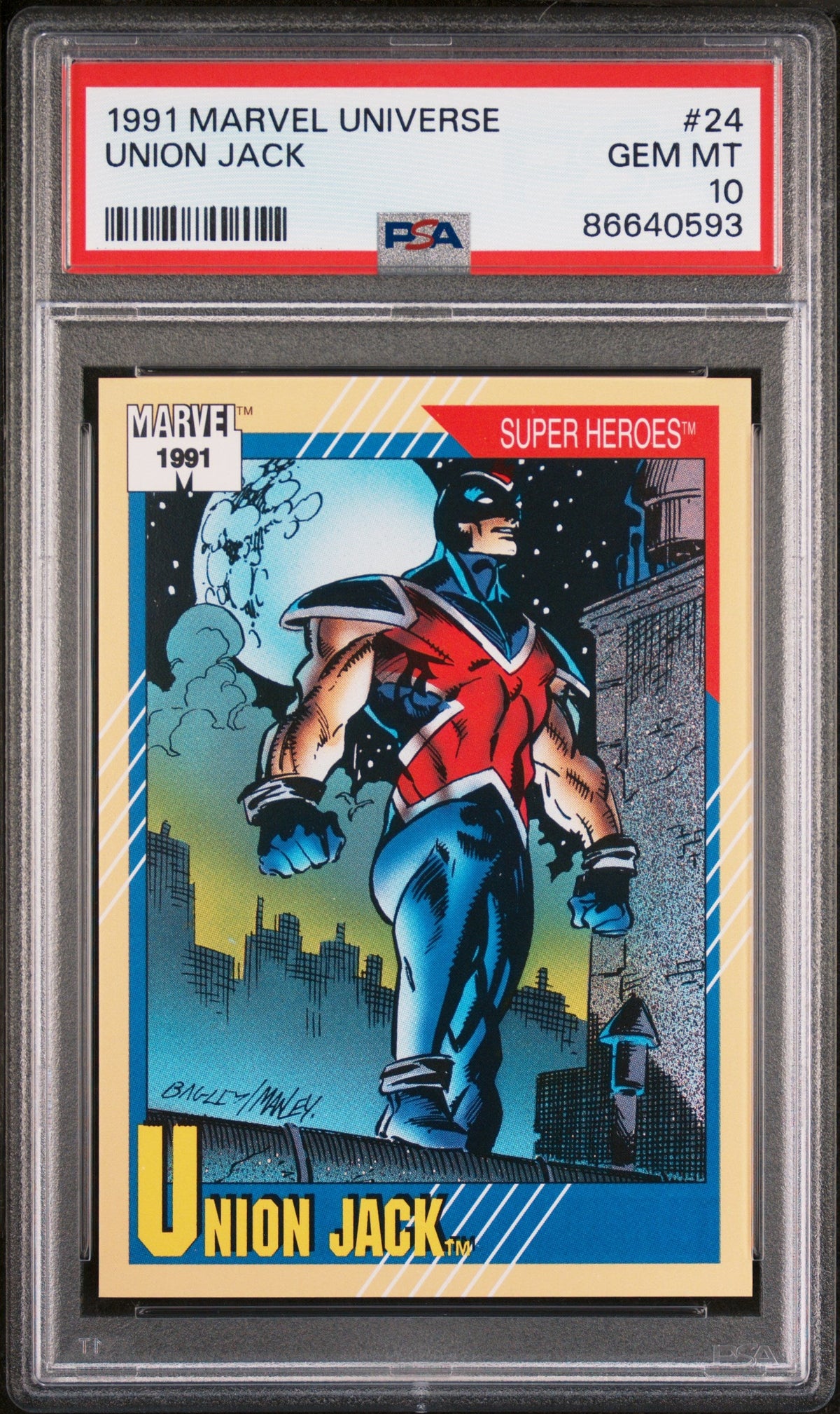 1991 MARVEL UNIVERSE UNION JACK  #24 - PSA 10