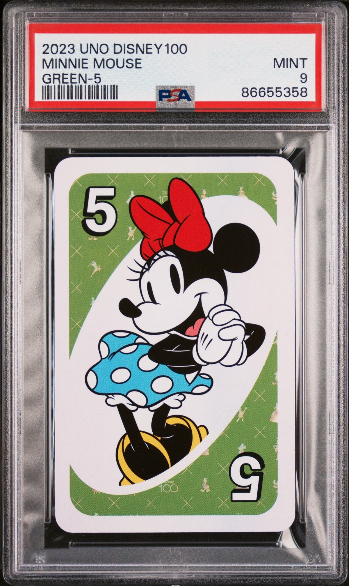 2023 UNO DISNEY 100 MINNIE MOUSE GREEN 5 PSA 9