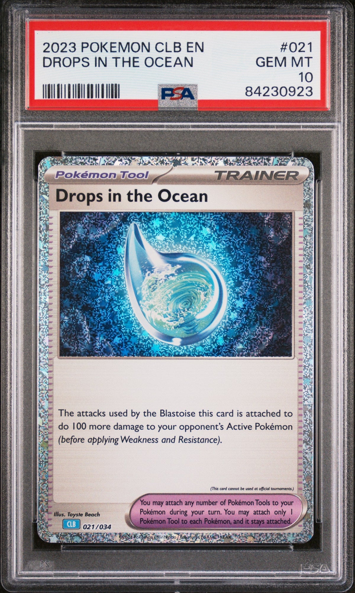 2023 POKEMON BLASTOISE &amp; SUICUNE ex DECK DROPS IN THE OCEAN #21 PSA 10