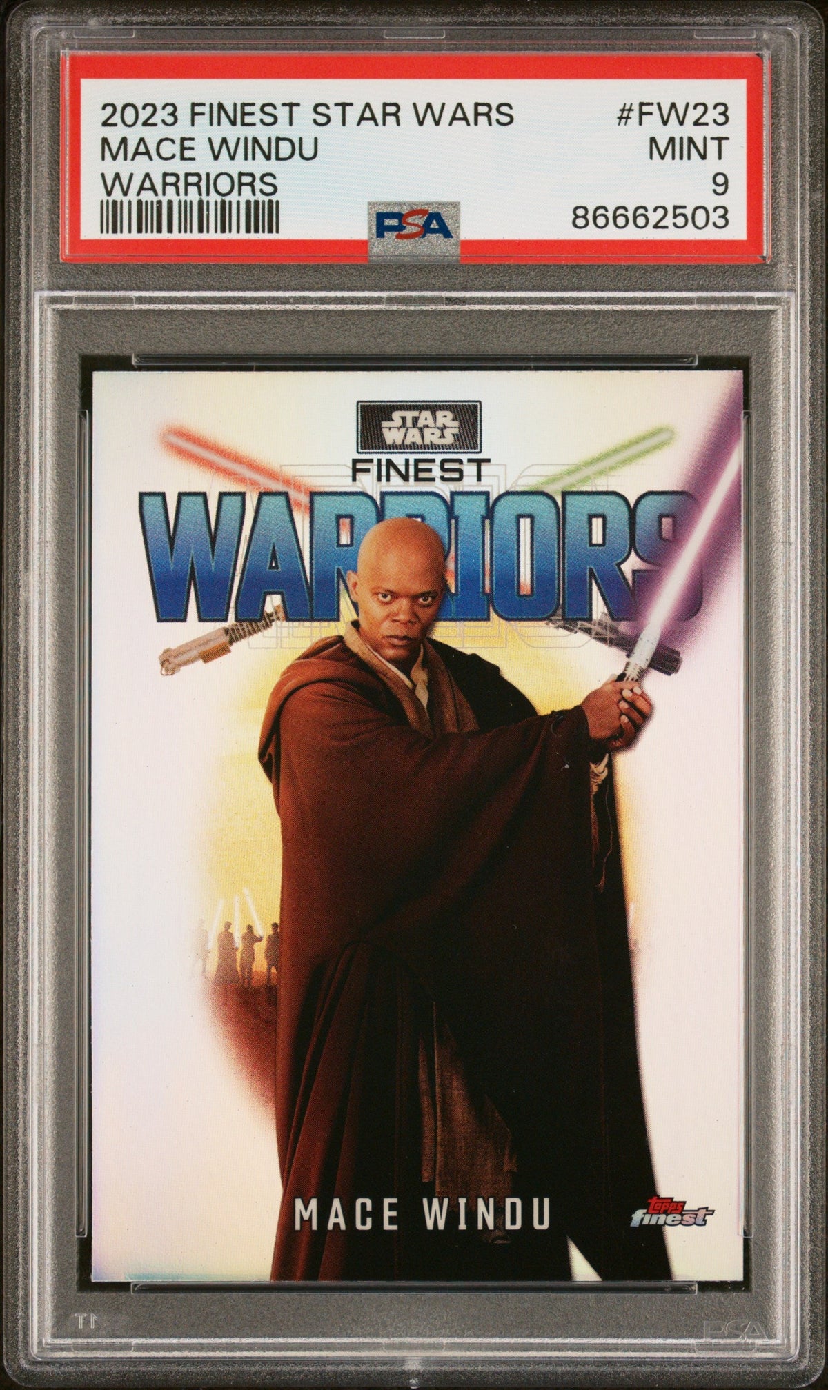 2023 TOPPS FINEST STAR WARS FINEST WARRIORS MACE WINDU  #FW23 - PSA 9