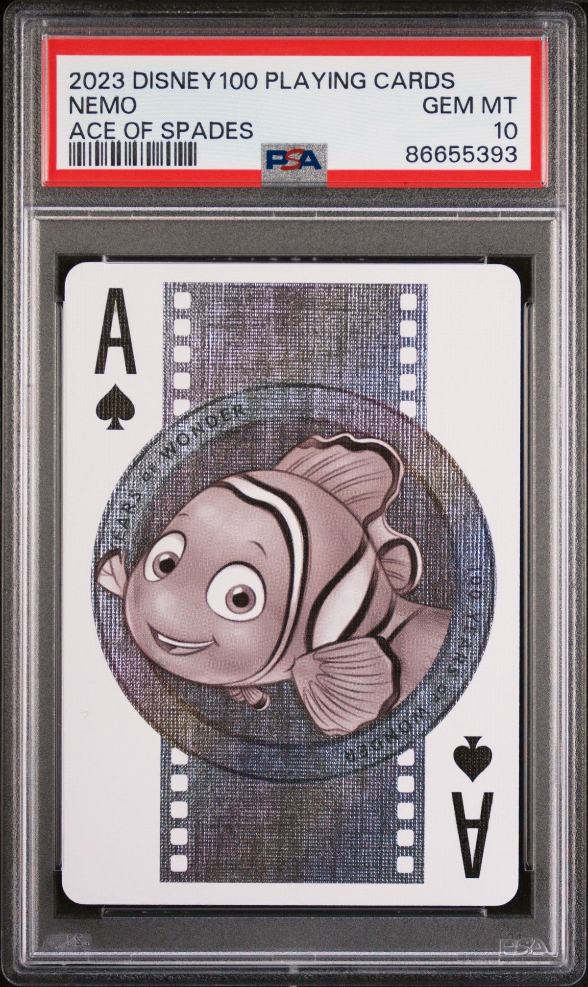 2023 DISNEY 100 PLAYING CARDS NEMO ACE OF SPADES PSA 10