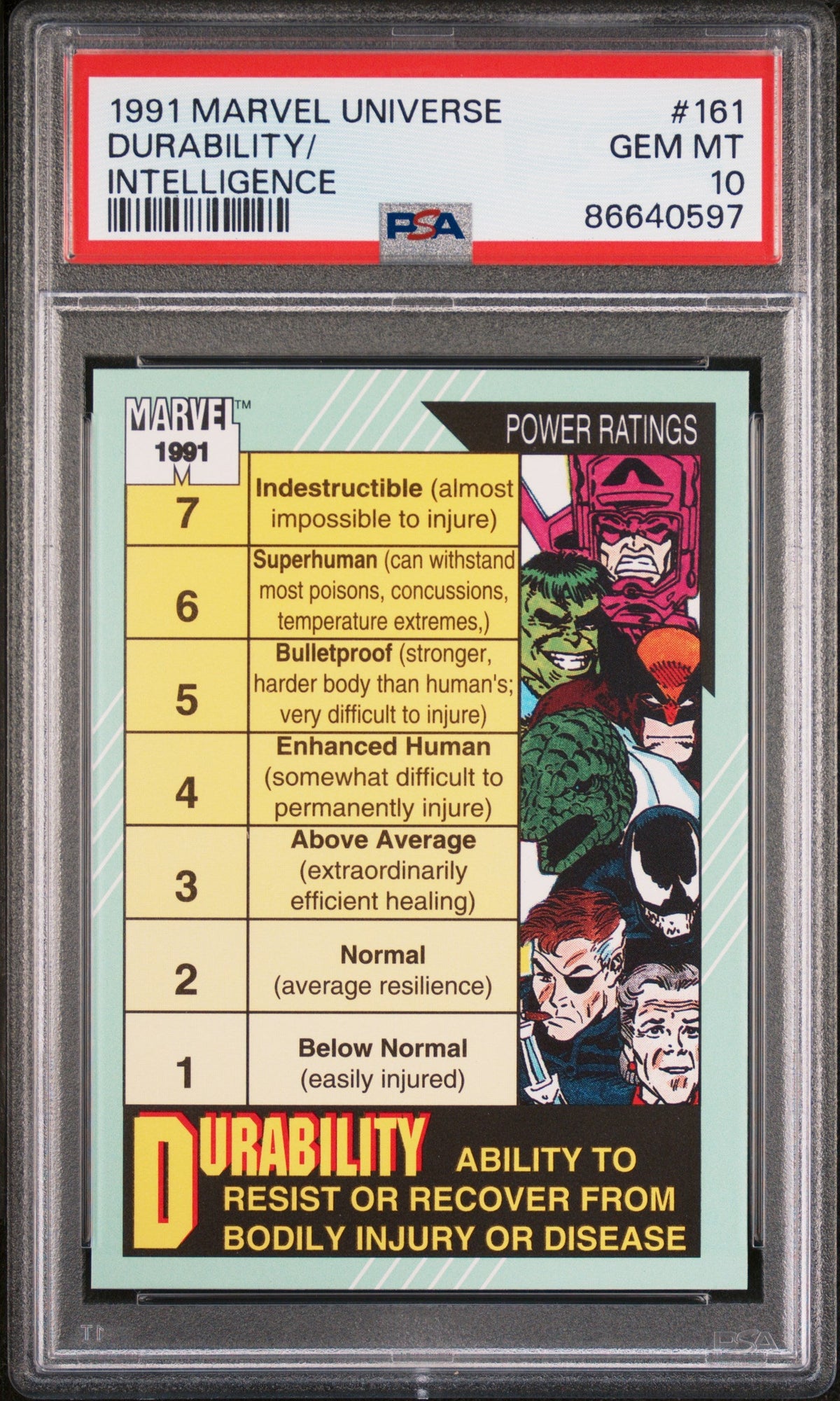 1991 MARVEL UNIVERSE CHECKLIST MARVEL  #162 - PSA 10