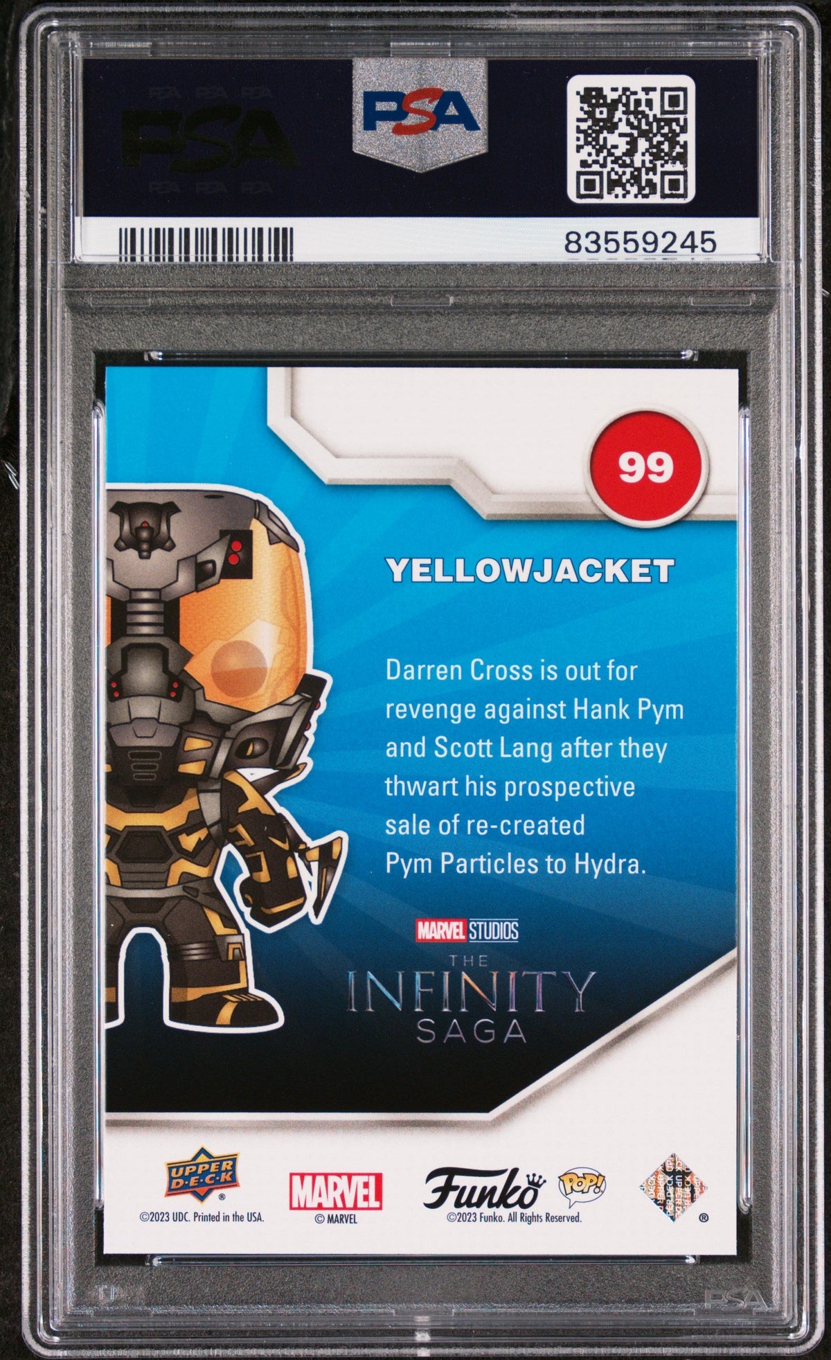 2023 UPPER DECK FUNKO POP MARVEL  YELLOWJACKET PLATINUM #99  PSA 10
