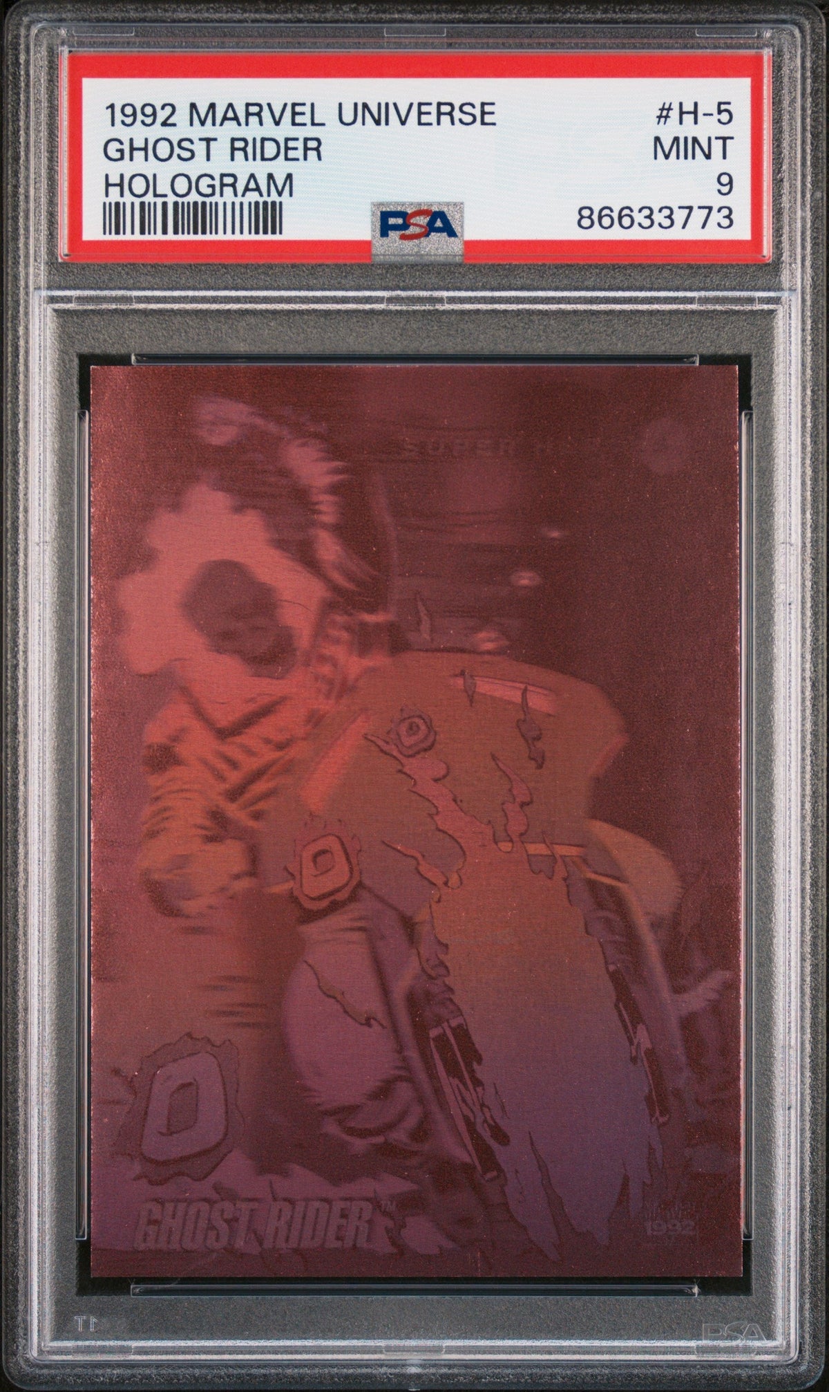 1992 MARVEL UNIVERSE HOLOGRAM GHOST RIDER HOLOGRAM #H-5 - PSA 9