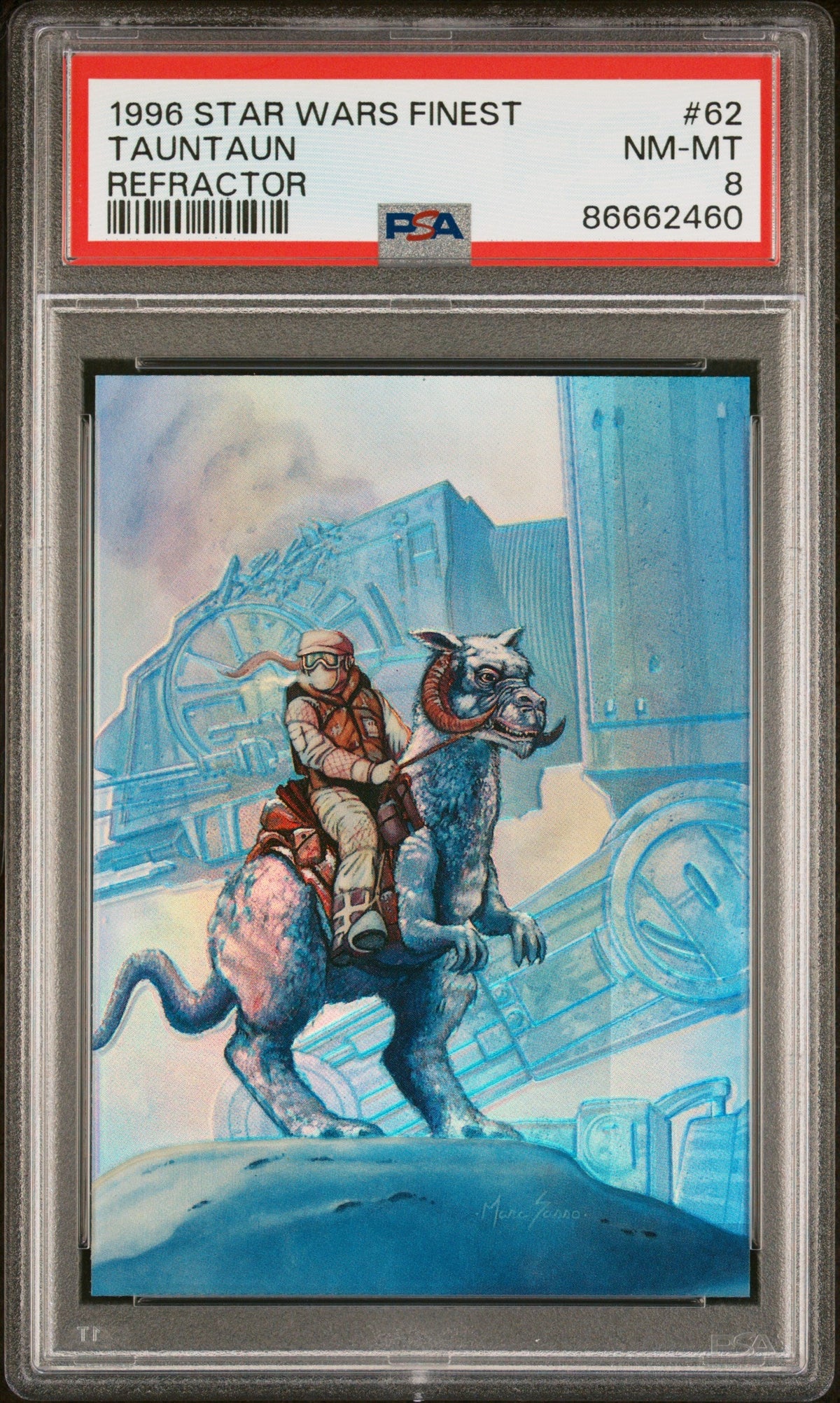 1996 STAR WARS FINEST TAUNTAUN REFRACTOR #62 - PSA 8