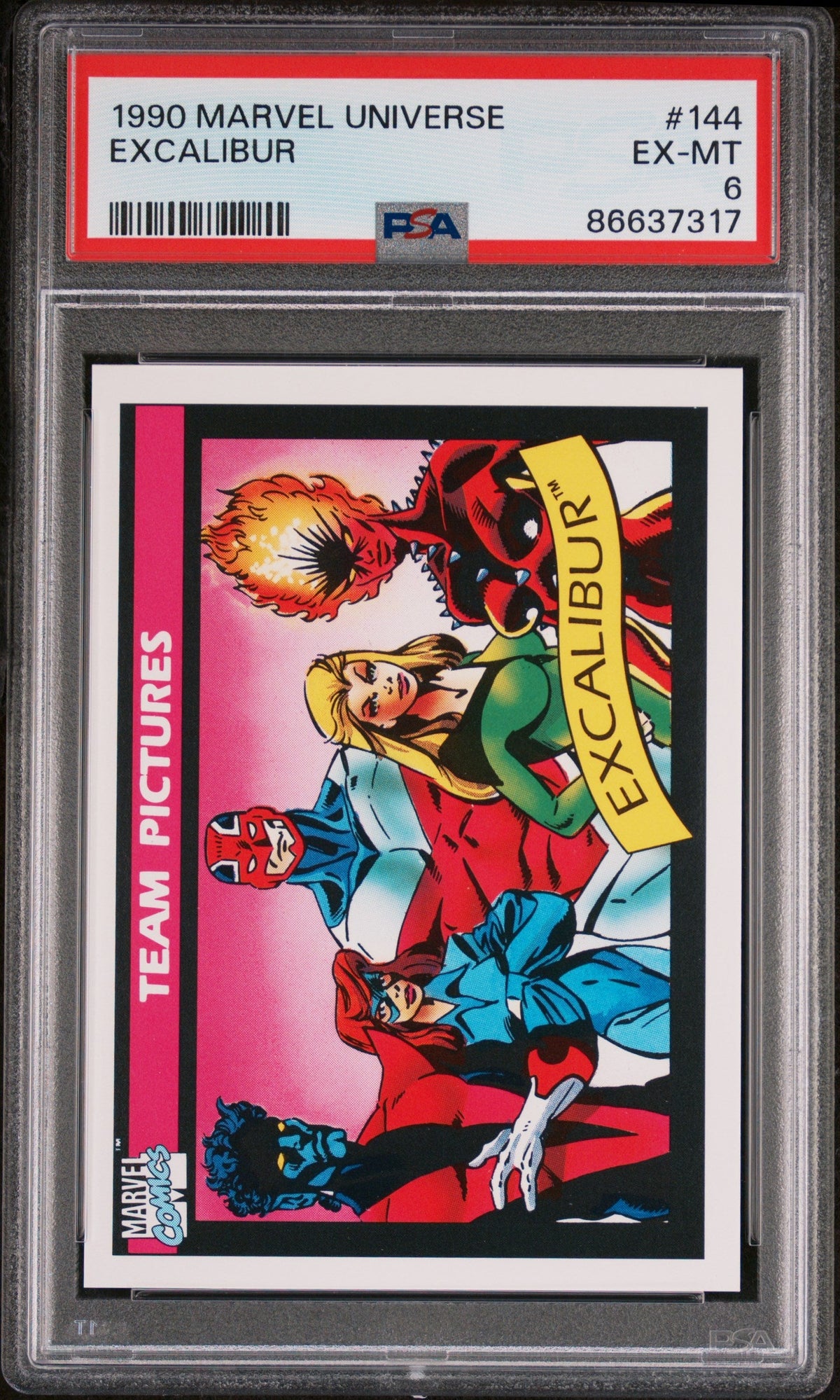 1990 MARVEL UNIVERSE EXCALIBUR  #144 - PSA 6