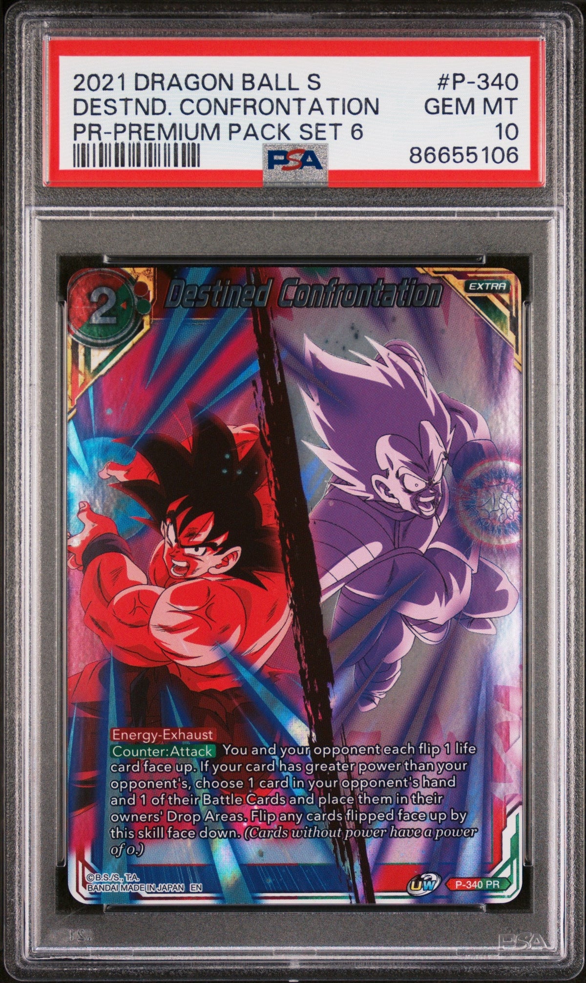 2021 DRAGON BALL SUPER DESTND. CONFRONTATION #P-340 - PSA 10