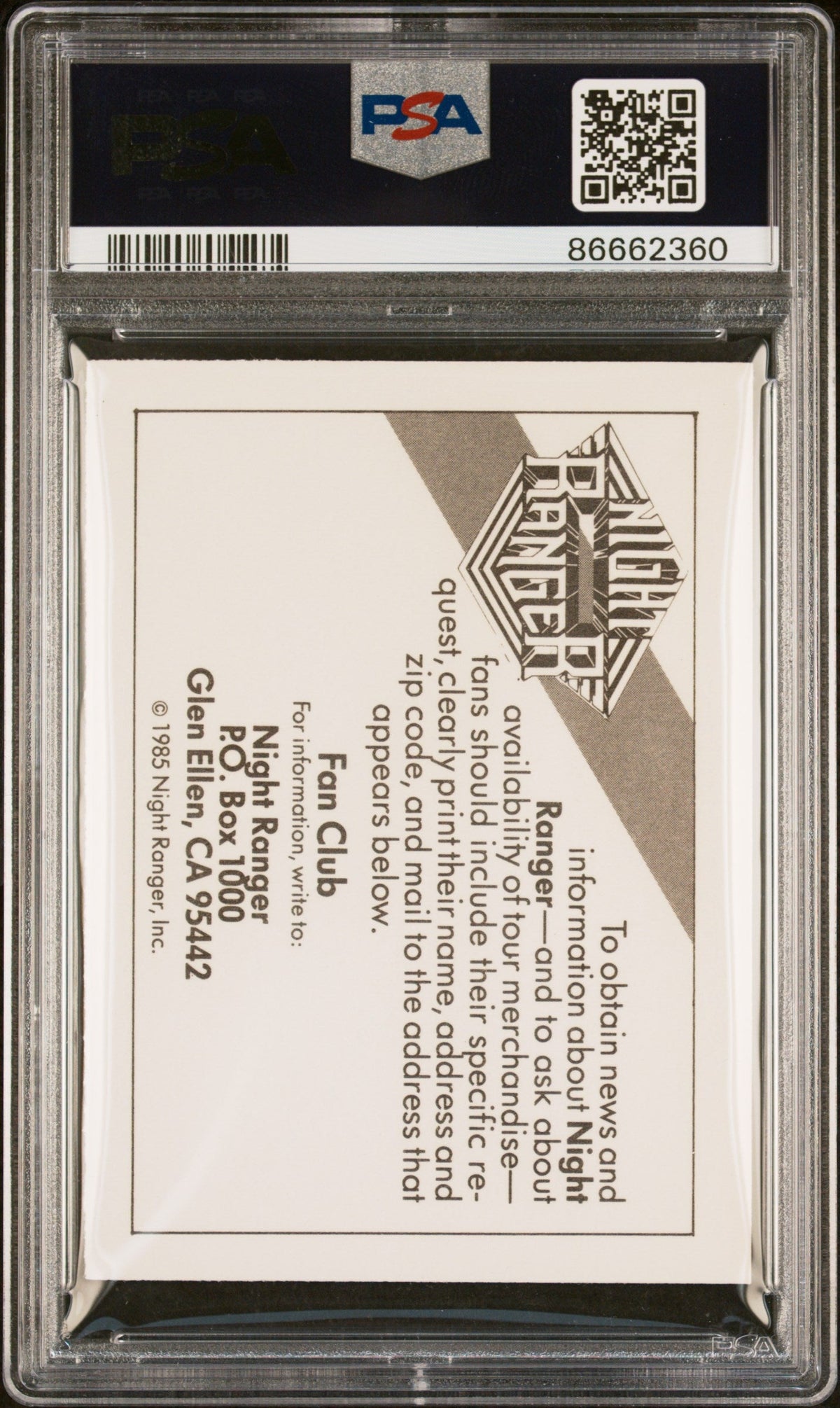 1985 WONDER BREAD ROCK STARS NIGHT RANGER ROCK STARS # - PSA 10