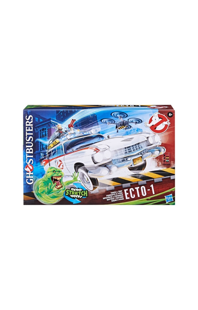 Ghostbusters Track &amp; Trap Ecto-1 Toy Vehicle with Fright Features Ecto-Stretch Tech Slimer