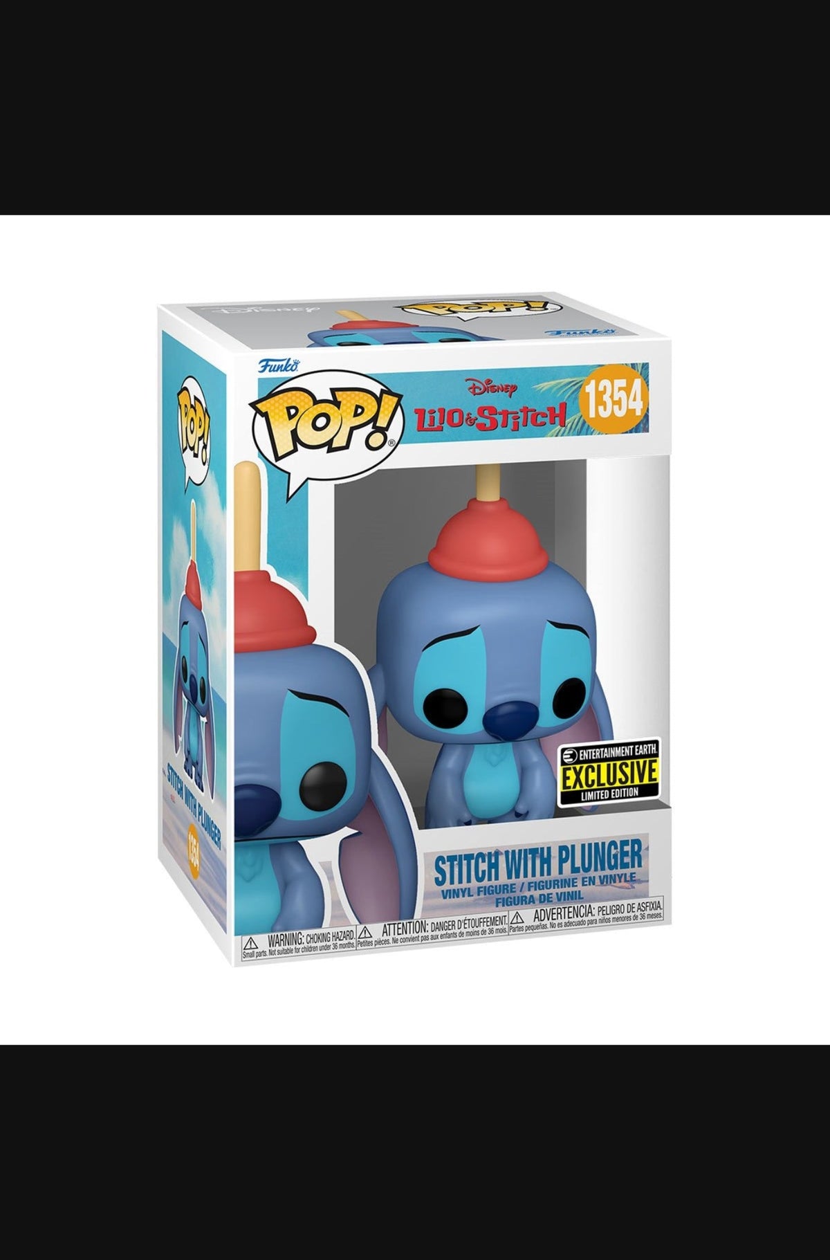 Lilo &amp; Stitch Stitch with Plunger Funko Pop! Vinyl Figure #1354 - Entertainment Earth Exclusive