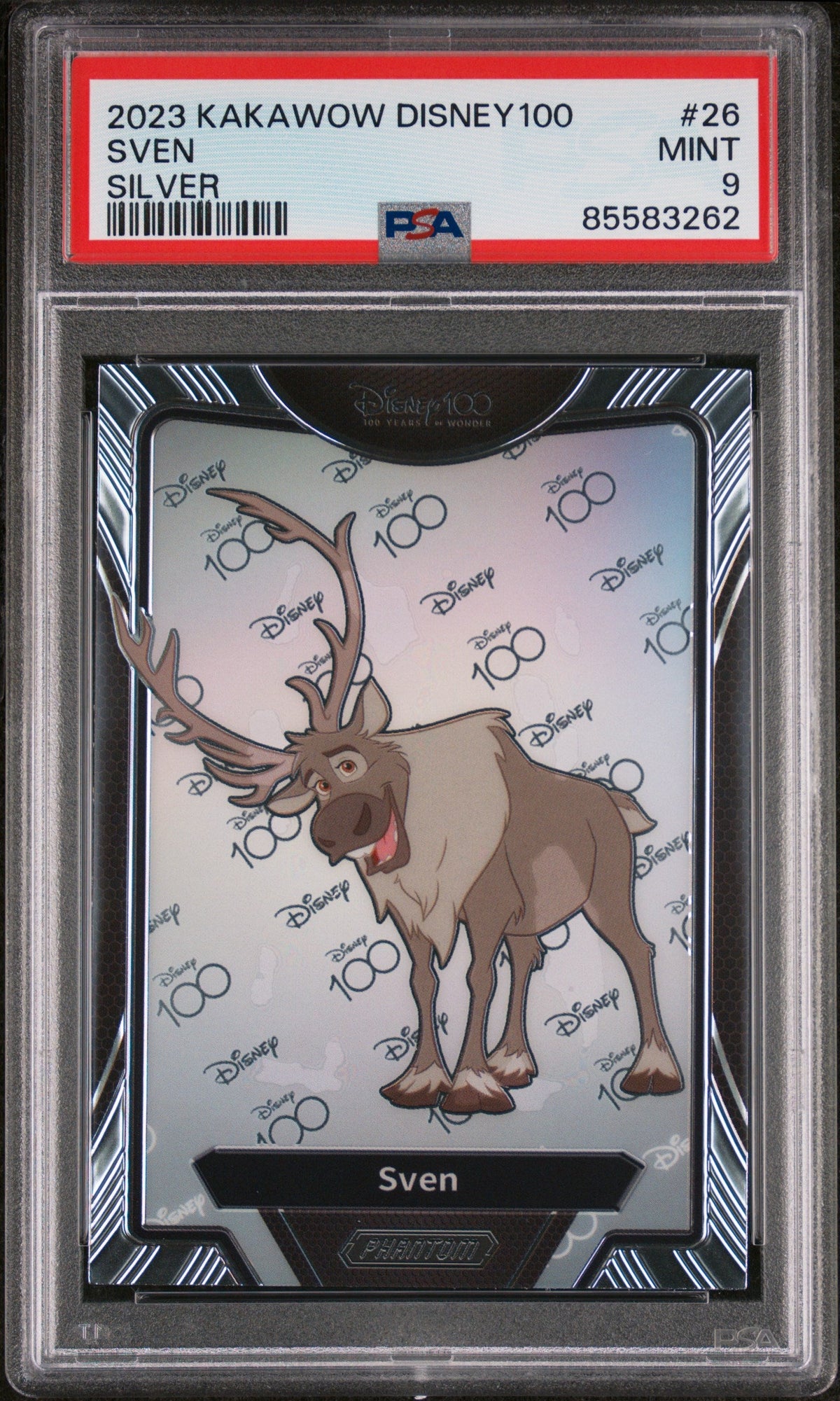 2023 KAKAWOW PHANTOM DISNEY 100 WONDROUS CHARACTER SVEN SILVER 26 PSA 9