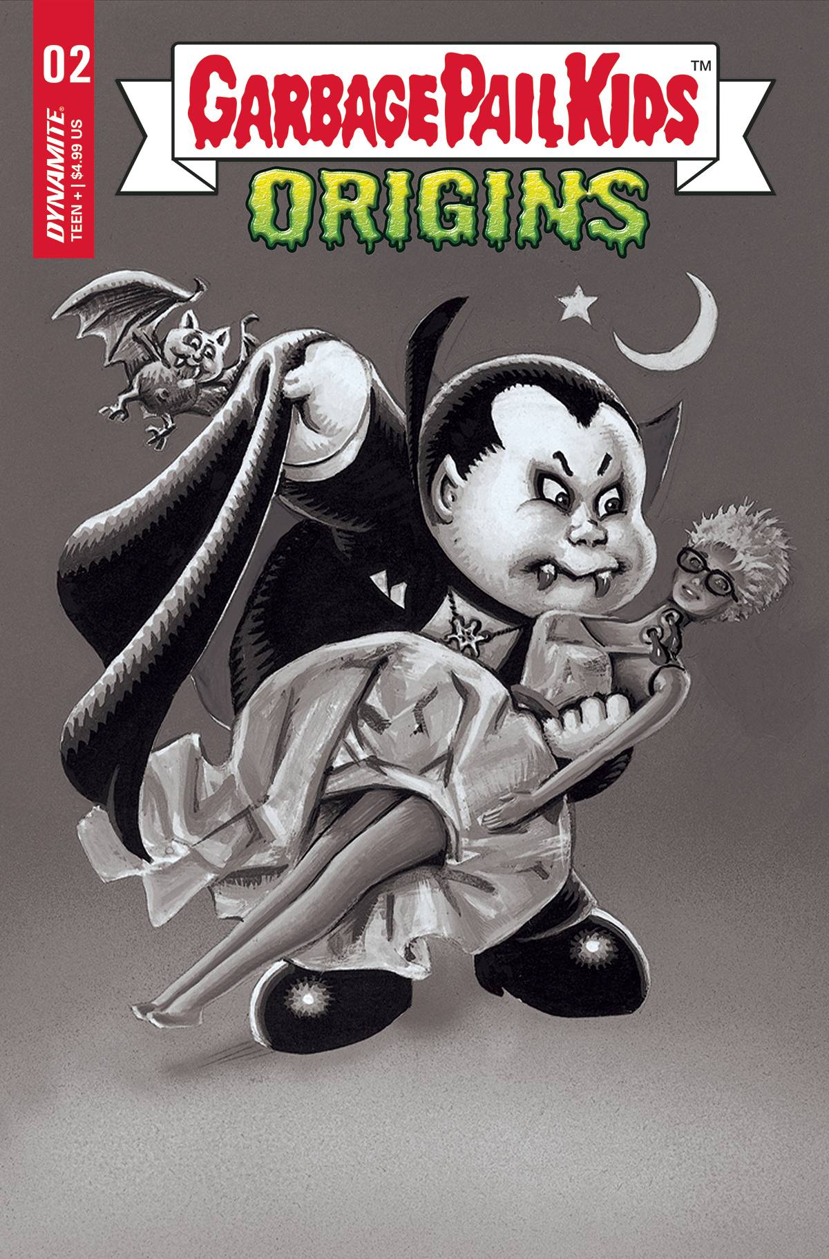 Garbage Pail Kids Origins #2 N 1:10 Trading Card B&amp;W FOC Variant (11/09/2022) Dynamite