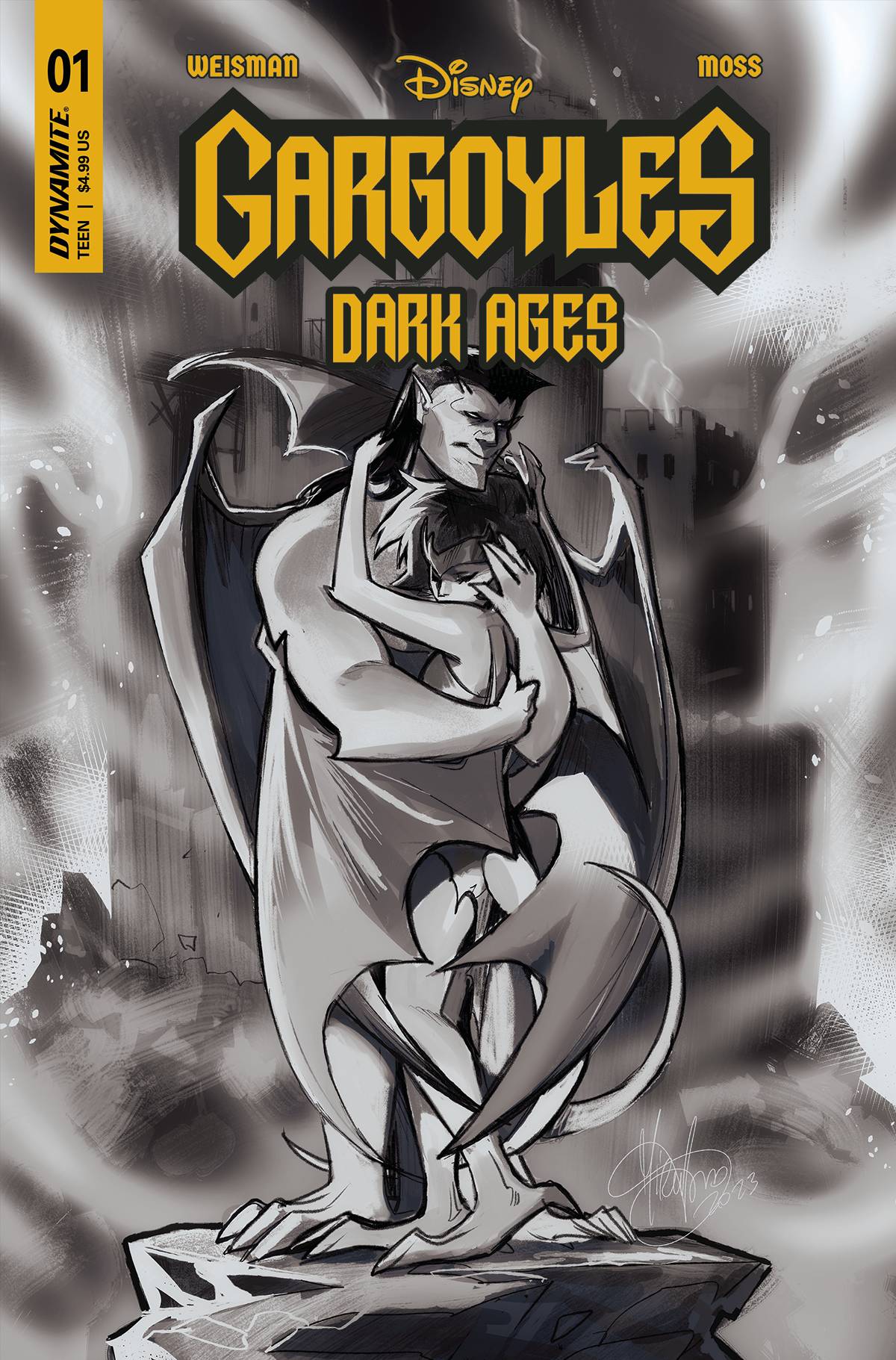 Gargoyles Dark Ages #1 Za 1:7 Foc Mirka Andolfo B&amp;W Variant (07/05/2023) Dynamite