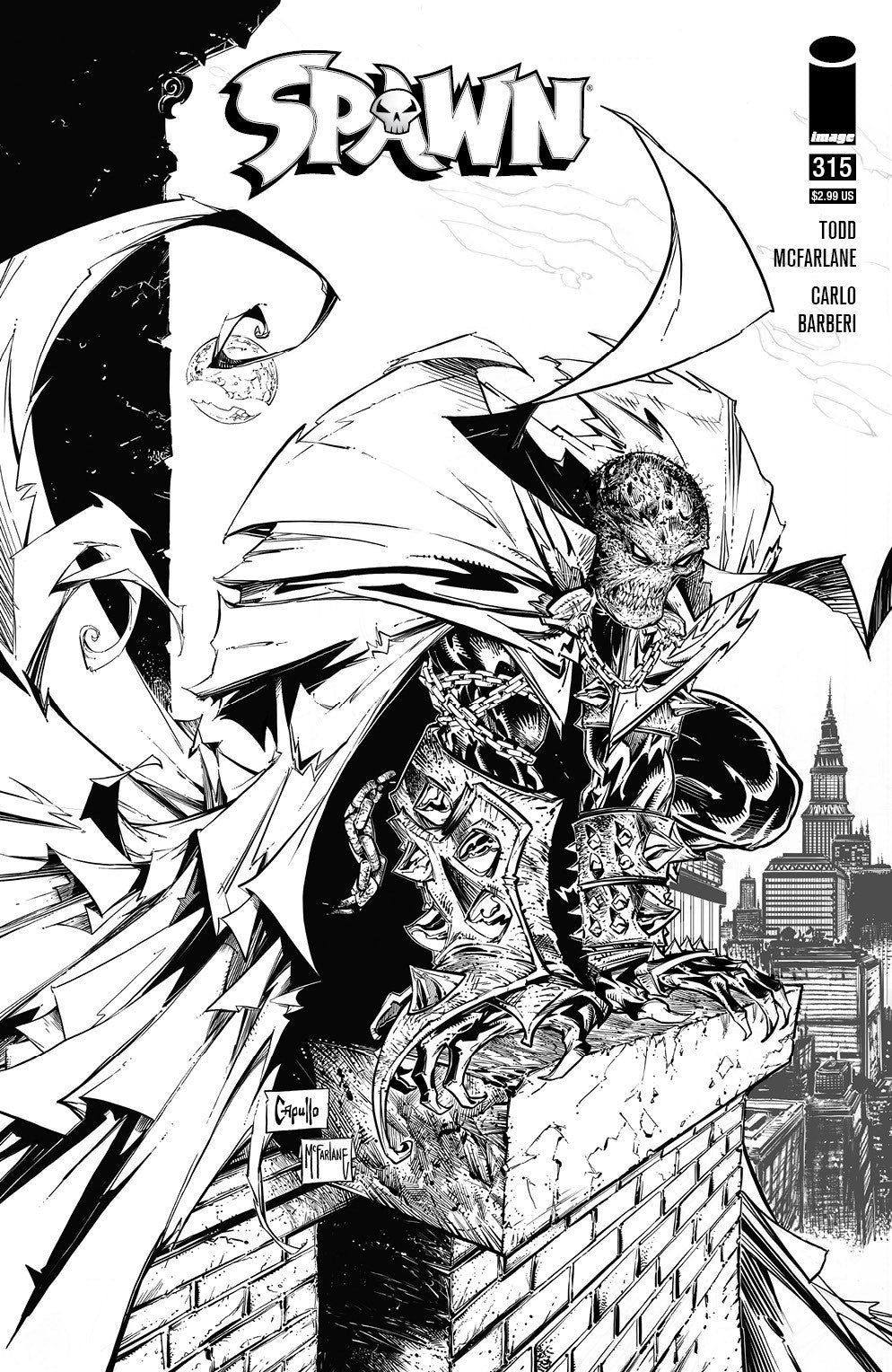 Spawn #315 1:5 BW Todd Mcfarlane Variant (02/24/2021) Image
