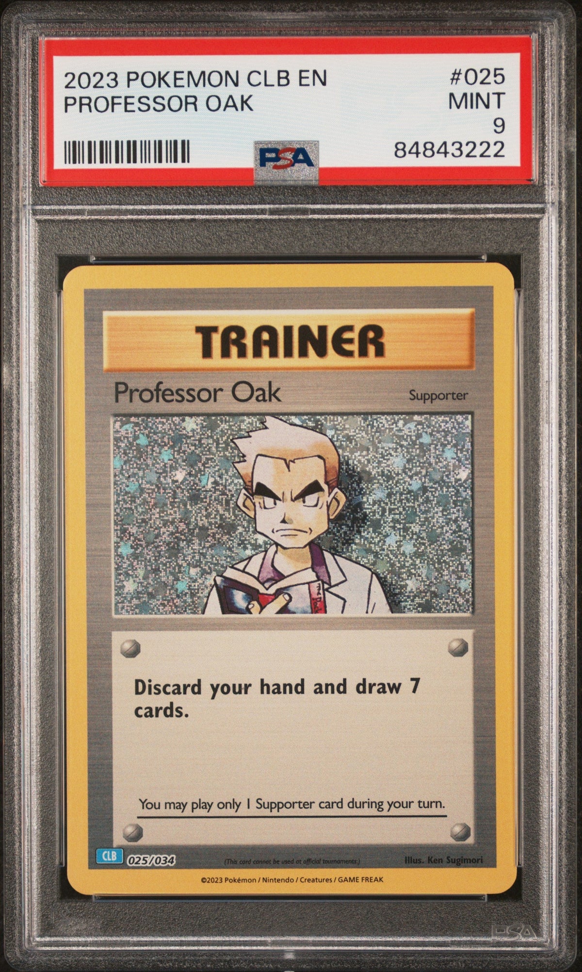 2023 POKEMON BLASTOISE &amp; SUICUNE ex DECK PROFESSOR OAK #25 PSA 9
