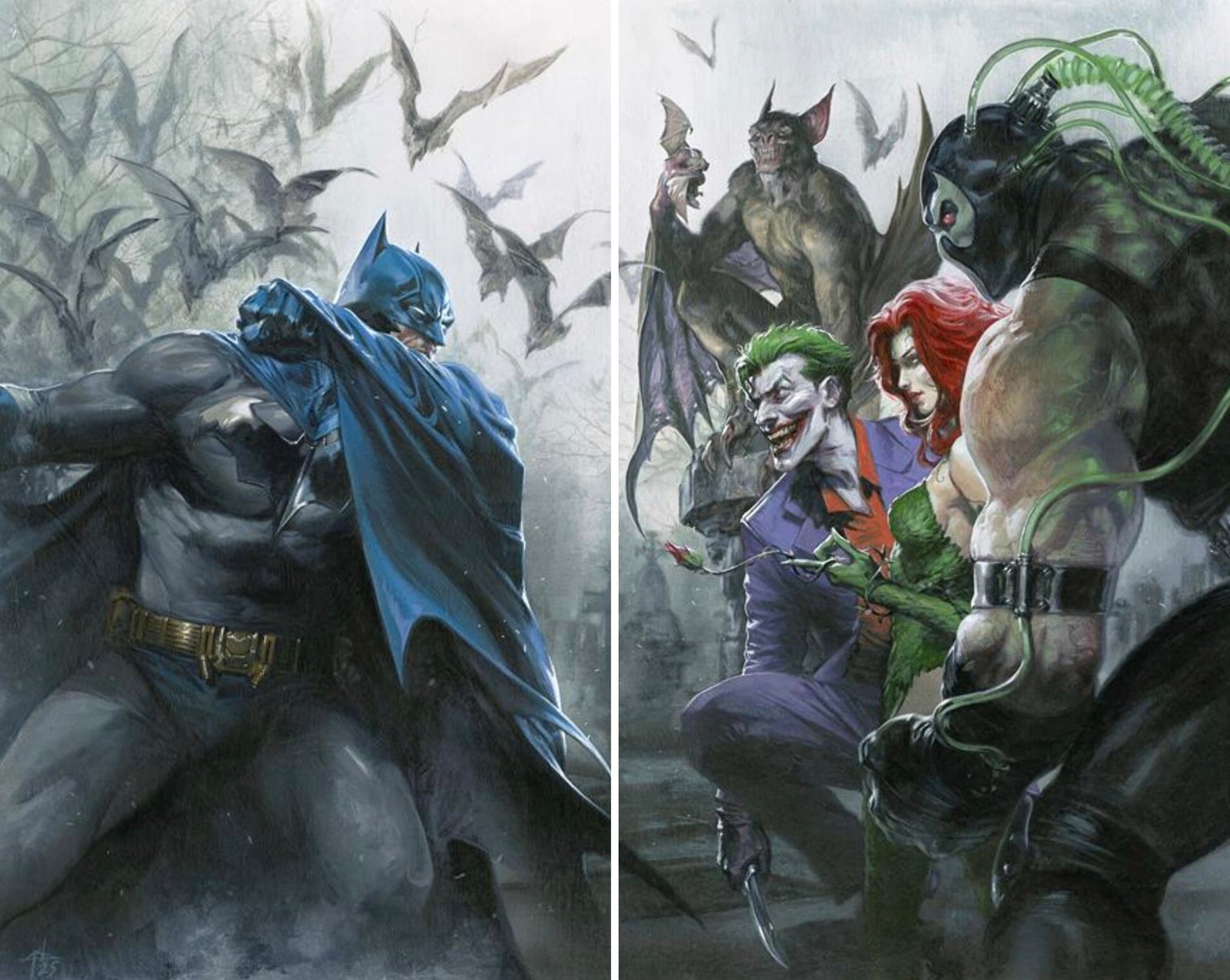 Batman #1 and Detective Comics #1101 connecting covers by Gabriele Dell’Otto, 2025 Batman & Detective Comics bundle