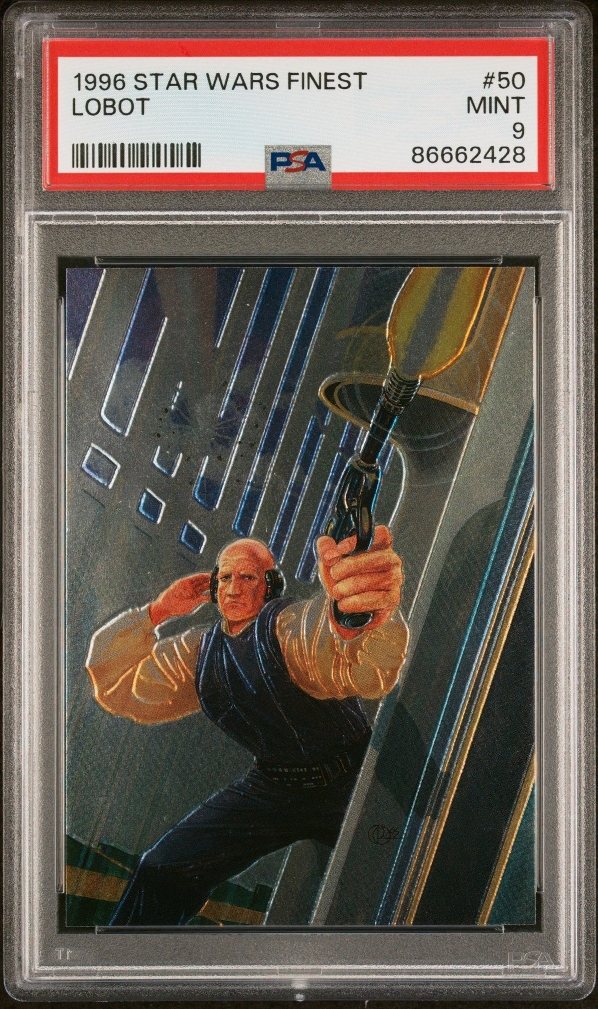 1996 STAR WARS FINEST LOBOT  #50 - PSA 9