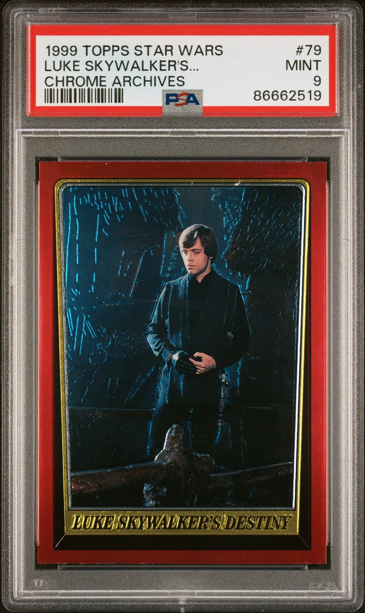 1999 TOPPS CHROME STAR WARS CHROME ARCHIVES LUKE SKYWALKER&#39;S... CHROME ARCHIVES #79 - PSA 9