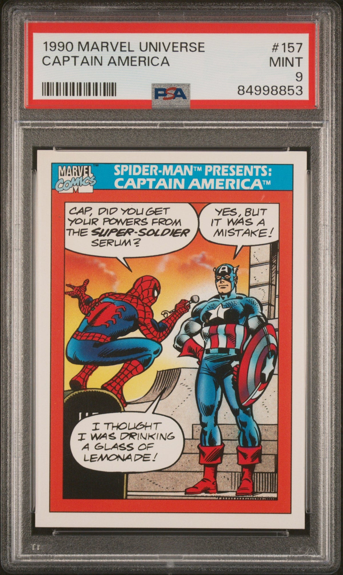 1990 MARVEL UNIVERSE CAPTAIN AMERICA  #157 - PSA 9