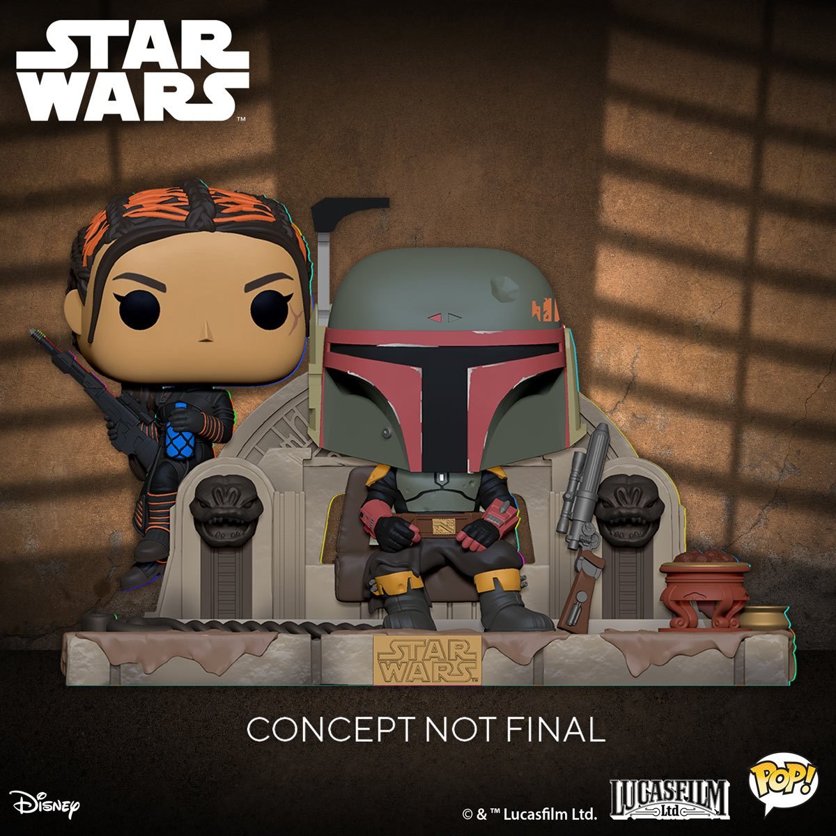 Pop! Moment: Star Wars The Mandalorian - Boba Fett &amp; Fennec Shand Vinyl Figure