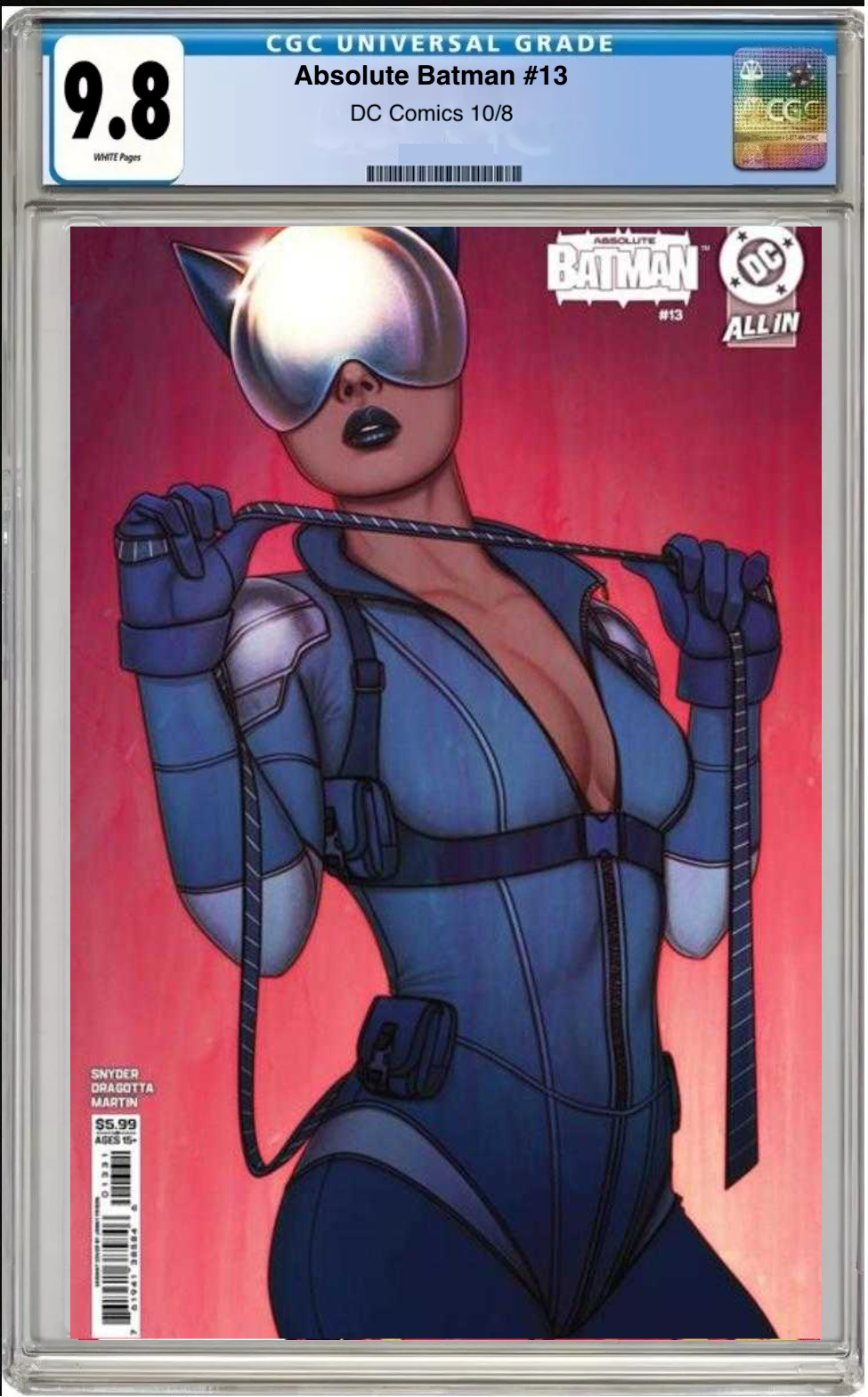 Comic book cover of Absolute Batman #13 Jenny Frison Card Stock Cover with CGC grading label