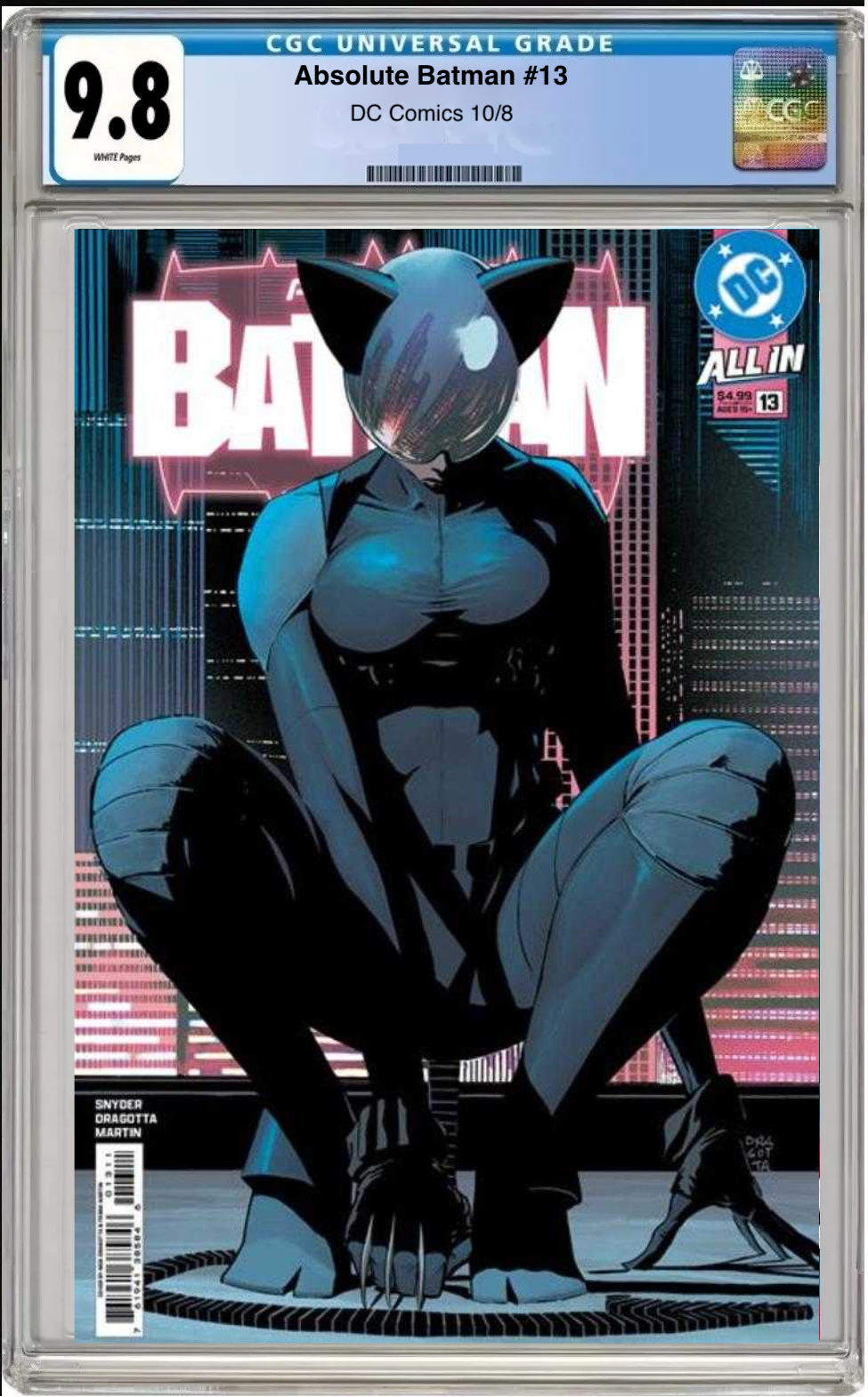 Comic book cover of Absolute Batman #13 Nick Dragotta Cover with CGC grading label