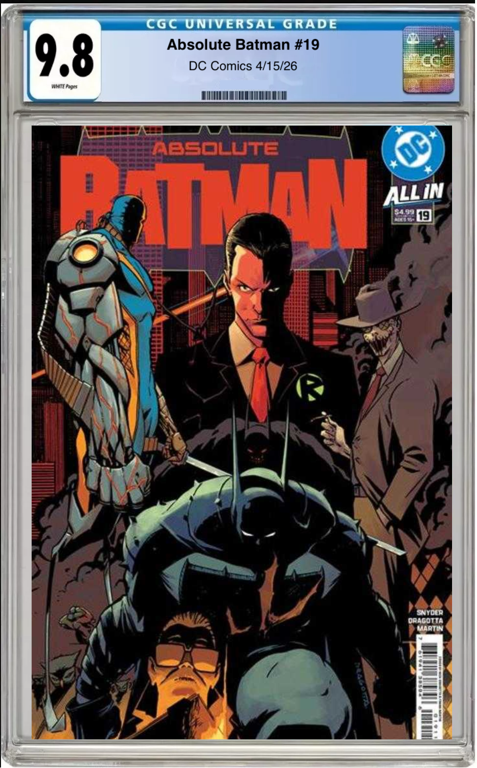 Comic book cover of Absolute Batman #19 Cover A with CGC grading label.