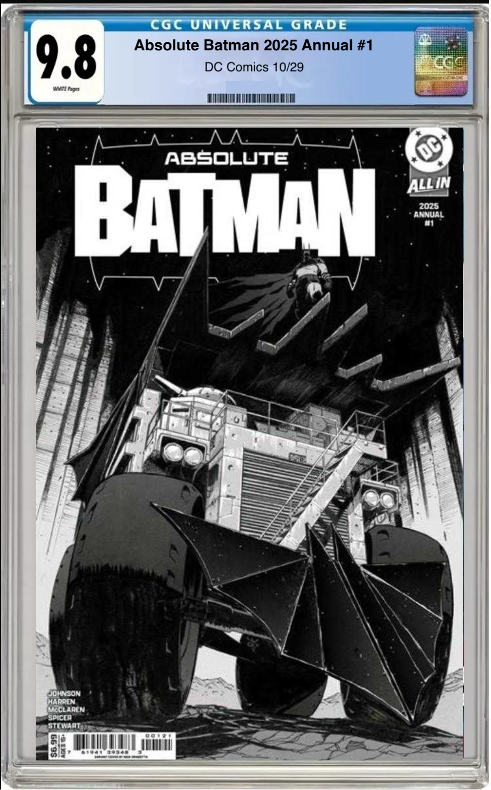 Comic book cover of Absolute Batman 2025 Annual #1 Cover B with CGC 9.8 grading label.