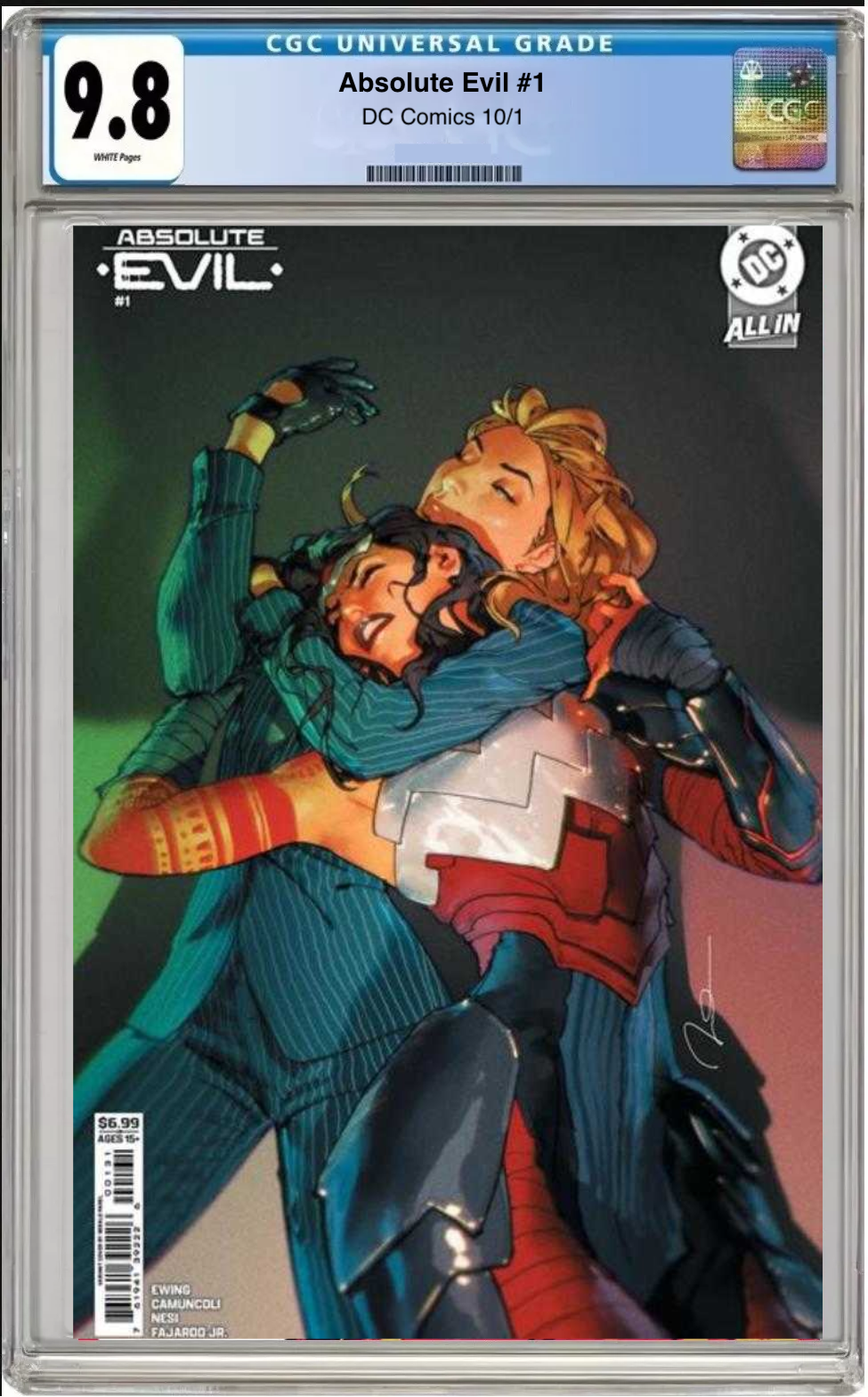 Comic book cover of Absolute Evil #1 Gerald Parel Card Stock Cover with CGC grading label