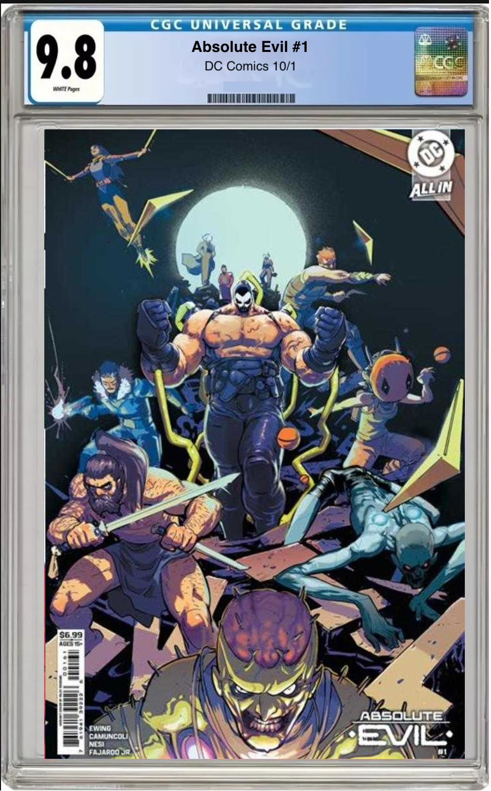 Comic book cover of Absolute Evil #1 Riley Rossmo Card Stock Cover with CGC grading label