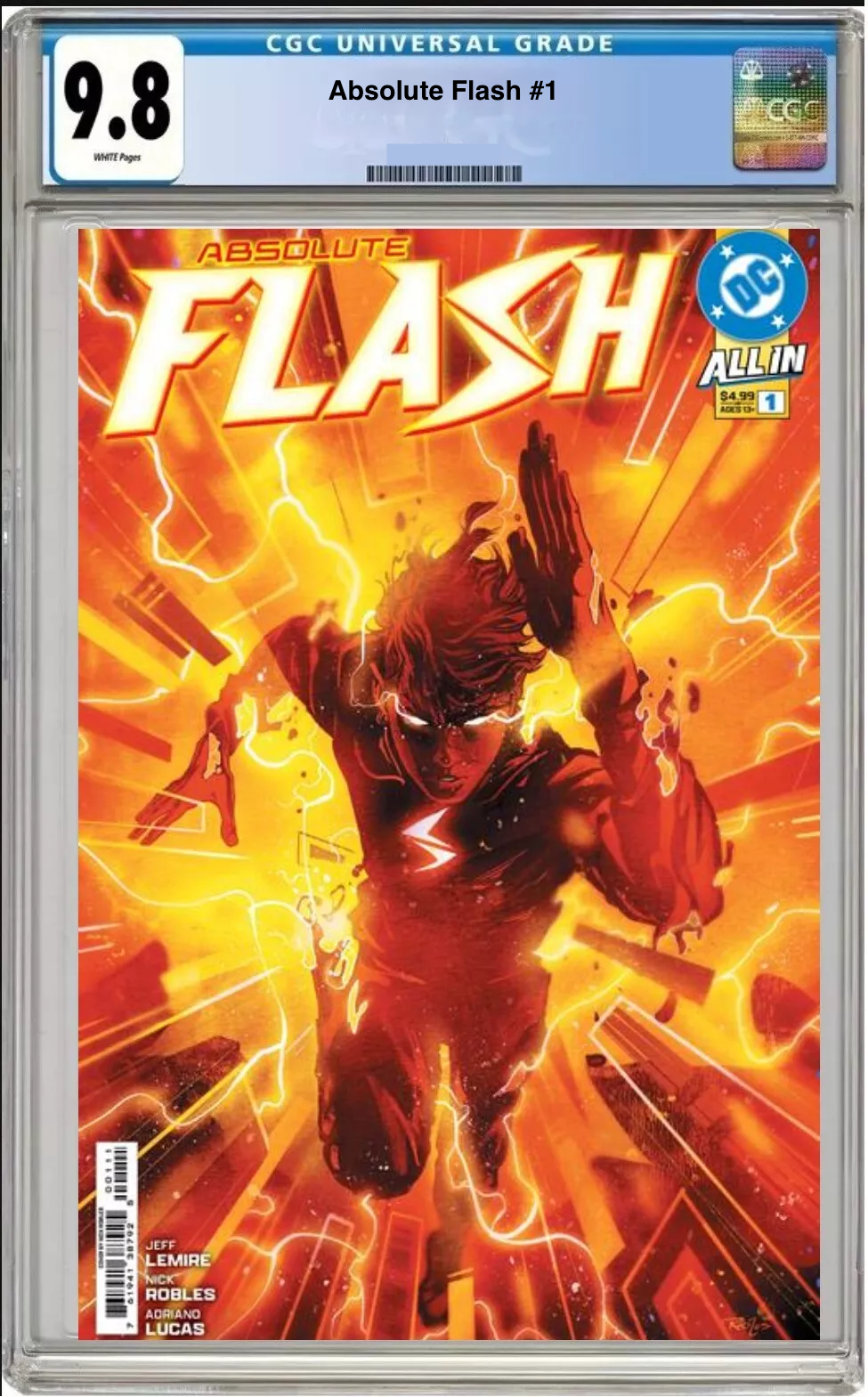 absolute flash 1 cgc graded 9.8 cover a