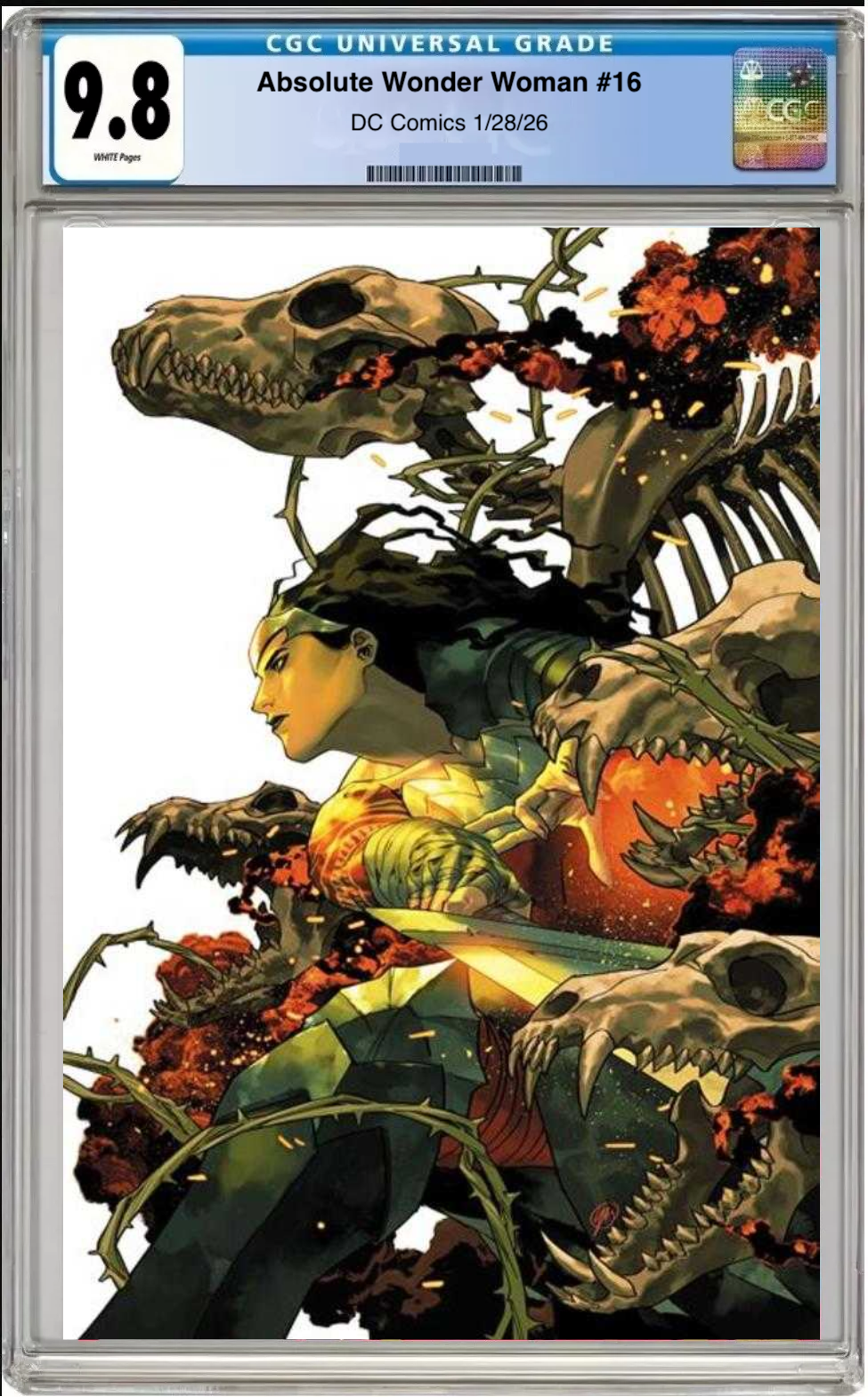 Comic book cover of Absolute Wonder Woman #16 Cover D with CGC grading label.