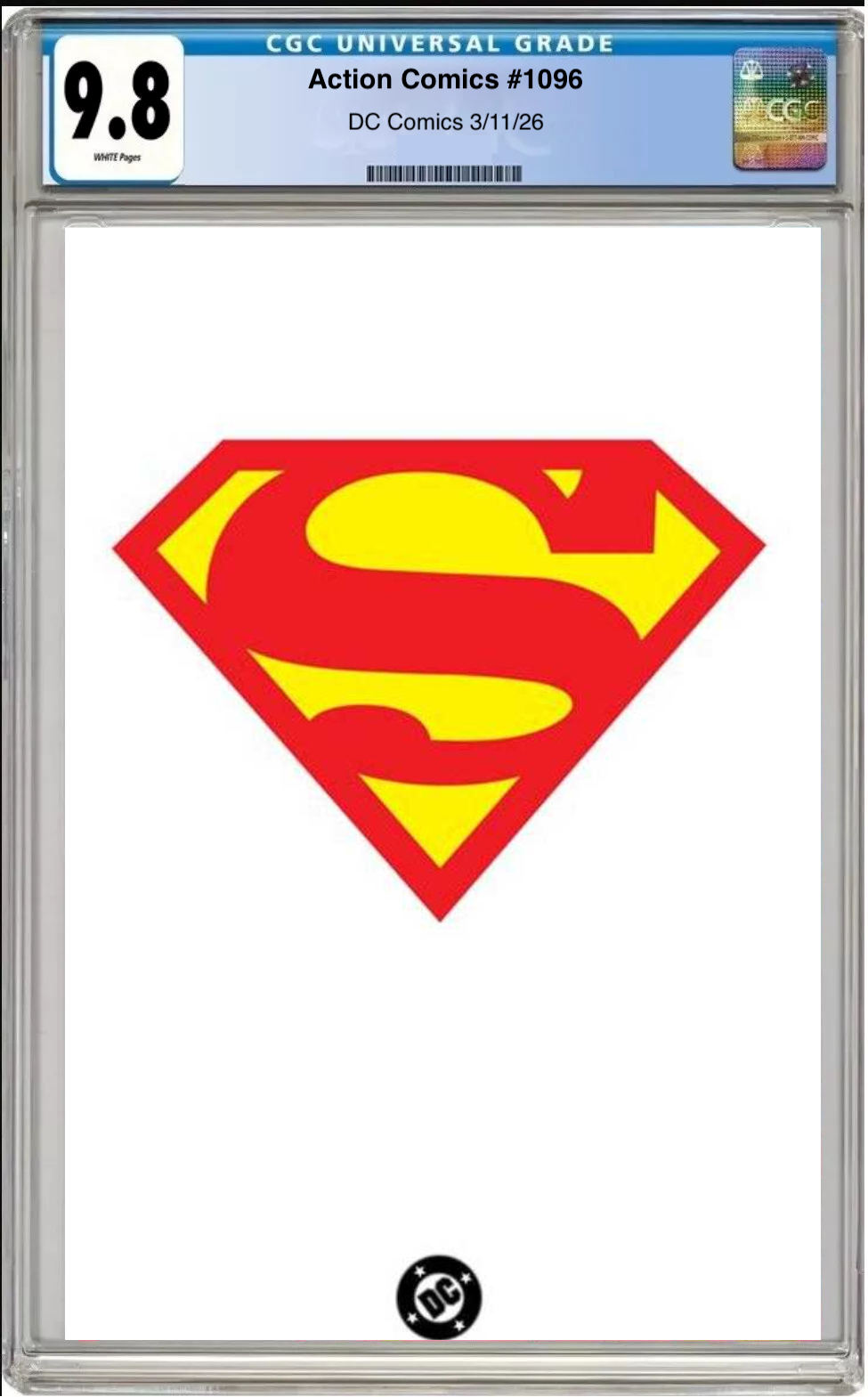 Comic book cover of Comics #1096 Symbol Cover with CGC grading label.