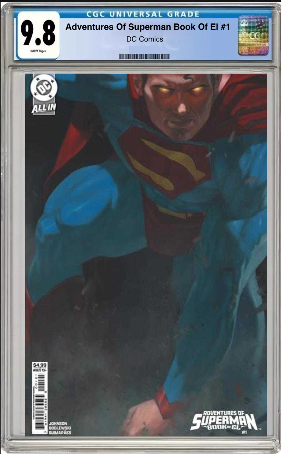 Comic book cover of Adventures of Superman: Book of El #1 Riccardo Federici Cover with CGC 9.8 grading label.