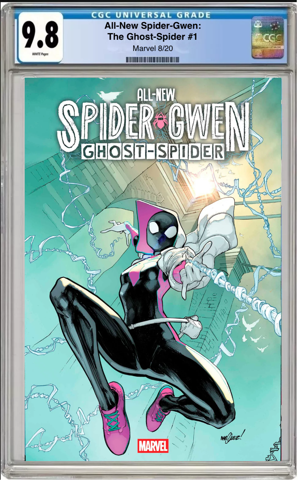 Comic book cover of All-New Spider-Gwen: The Ghost-Spider #1 Main Cover with CGC grading label.