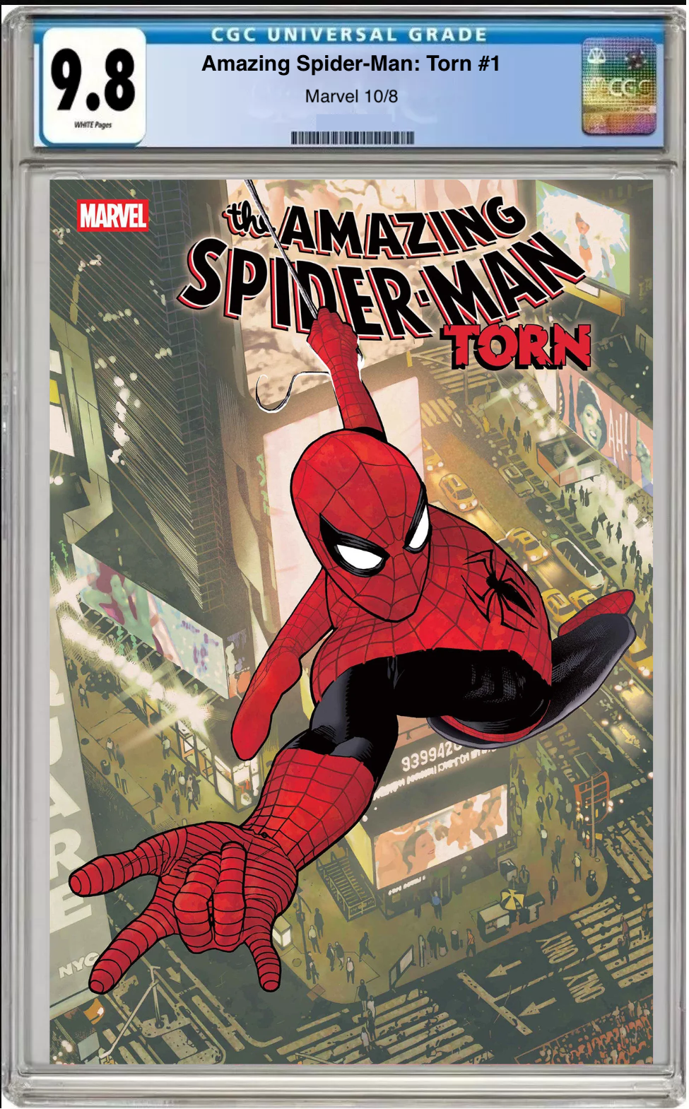 Comic book cover of Amazing Spider-Man #1 Main Cover with CGC grading label.