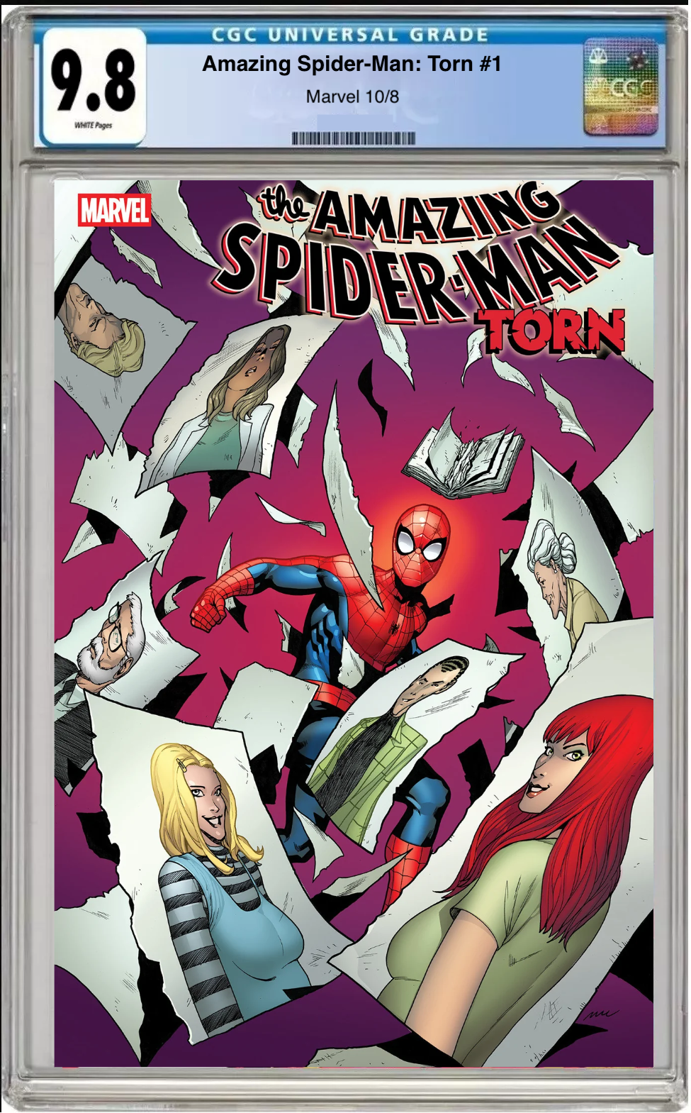 Comic book cover of Amazing Spider-Man #1 Pere Pérez Cover with CGC grading label.