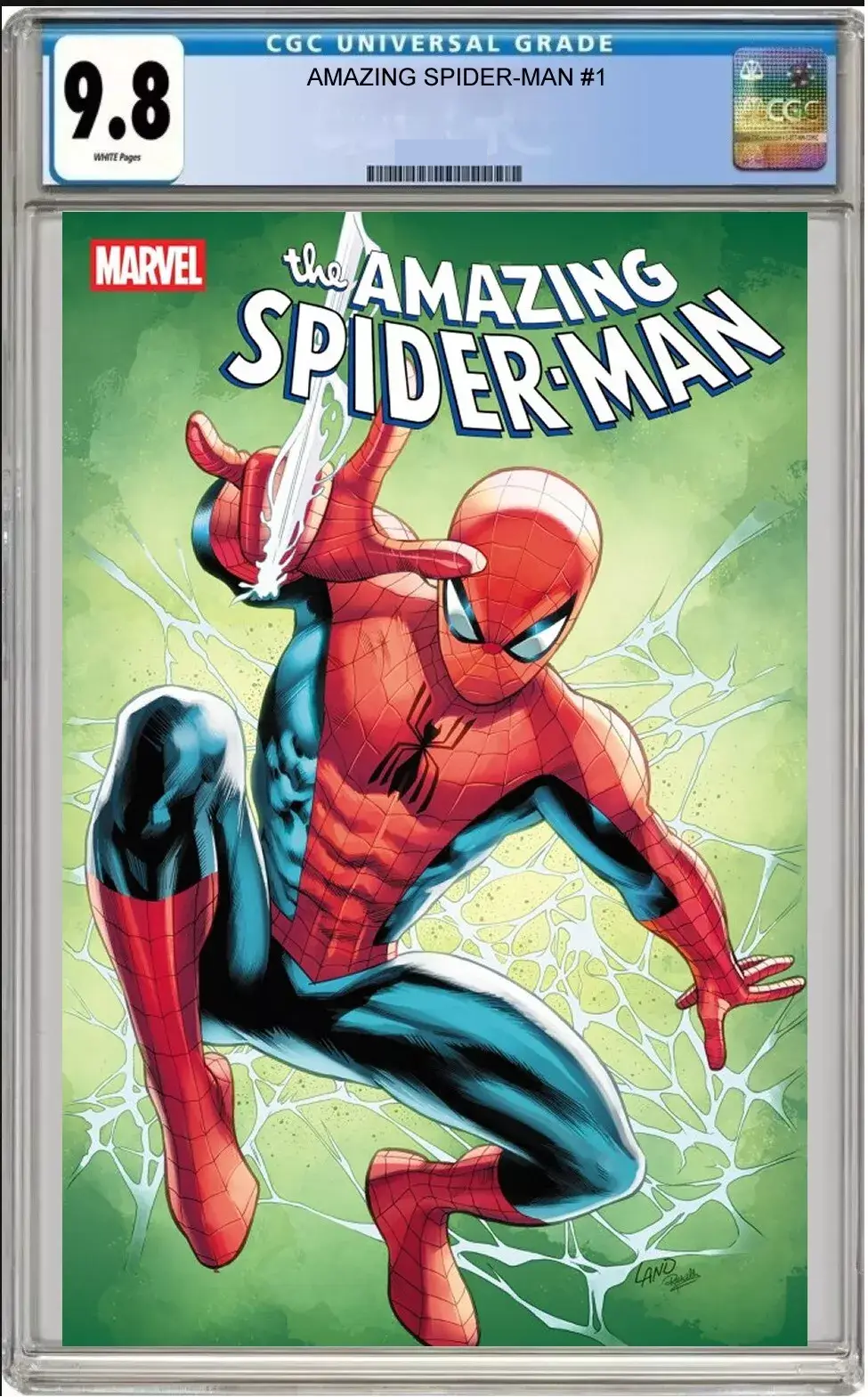 amazing spider-man #1 cgc graded 9.8 greg land cover