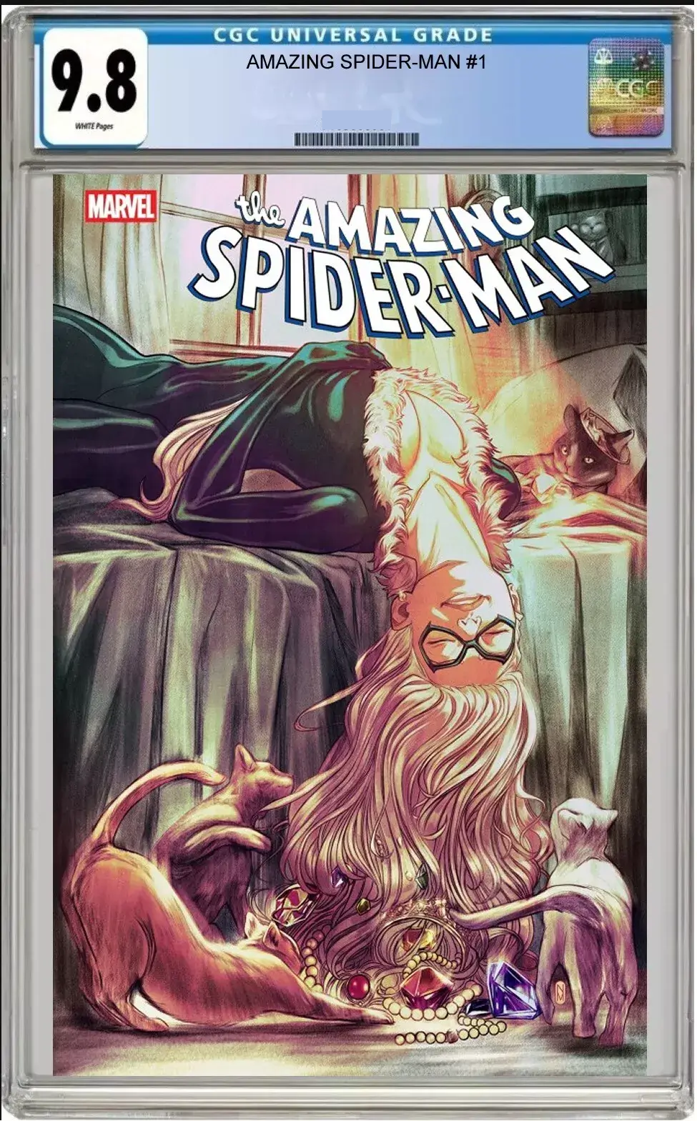 amazing spider-man #1 cgc graded 9.8 nimit malavia black cat cover