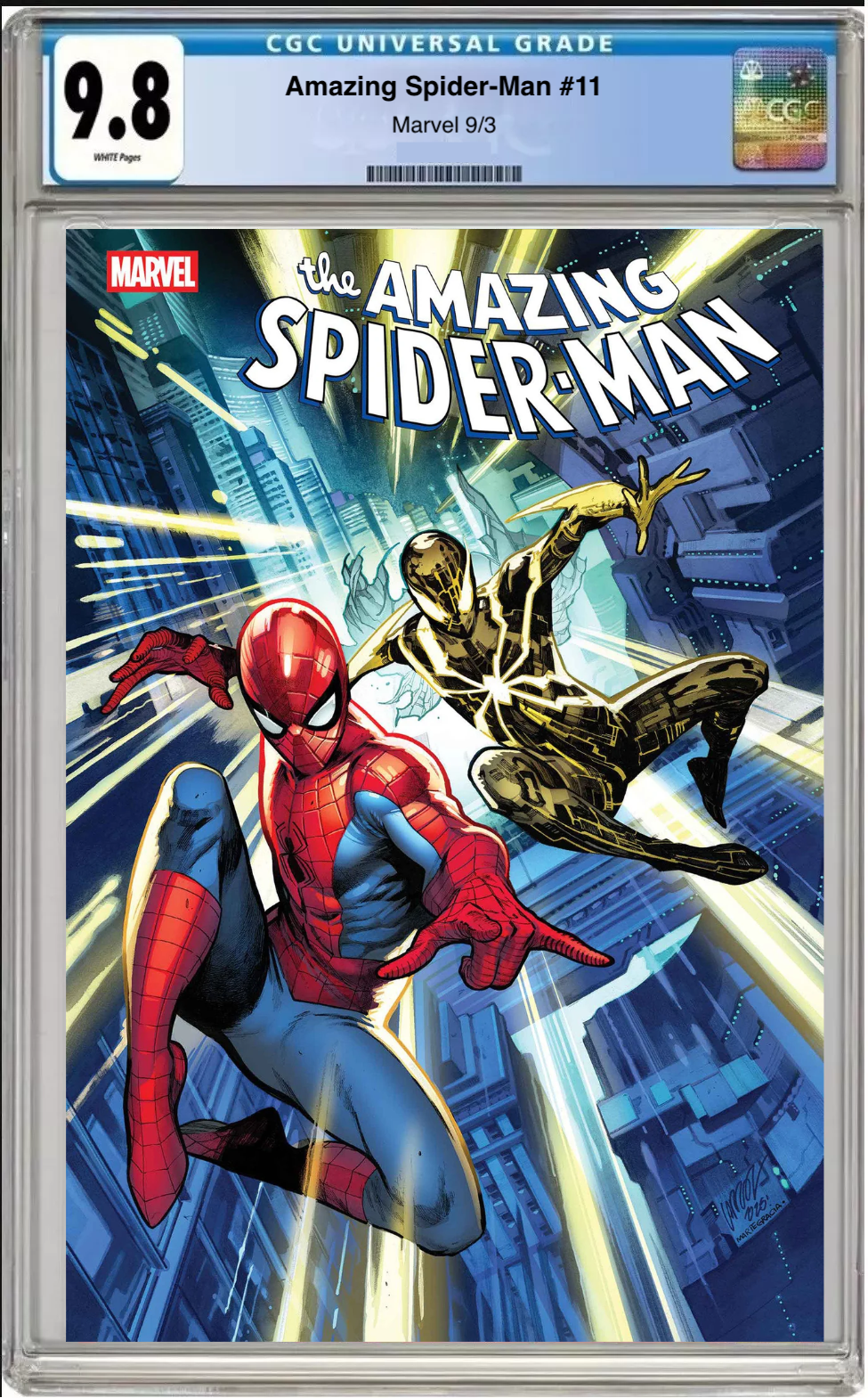 Comic book cover of Amazing Spider-Man #11 Main Cover with CGC 9.8 grading label.