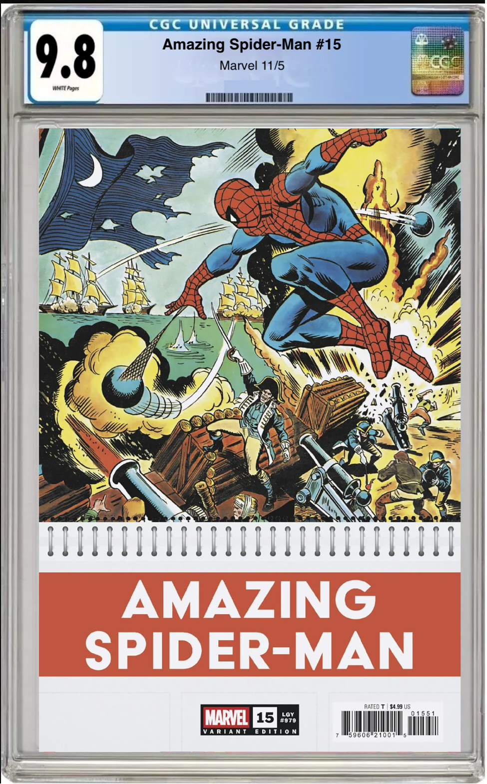 Comic book cover of Amazing Spider-Man #15 Ross Andru Hidden Gem Cover with CGC 9.8 grading label.